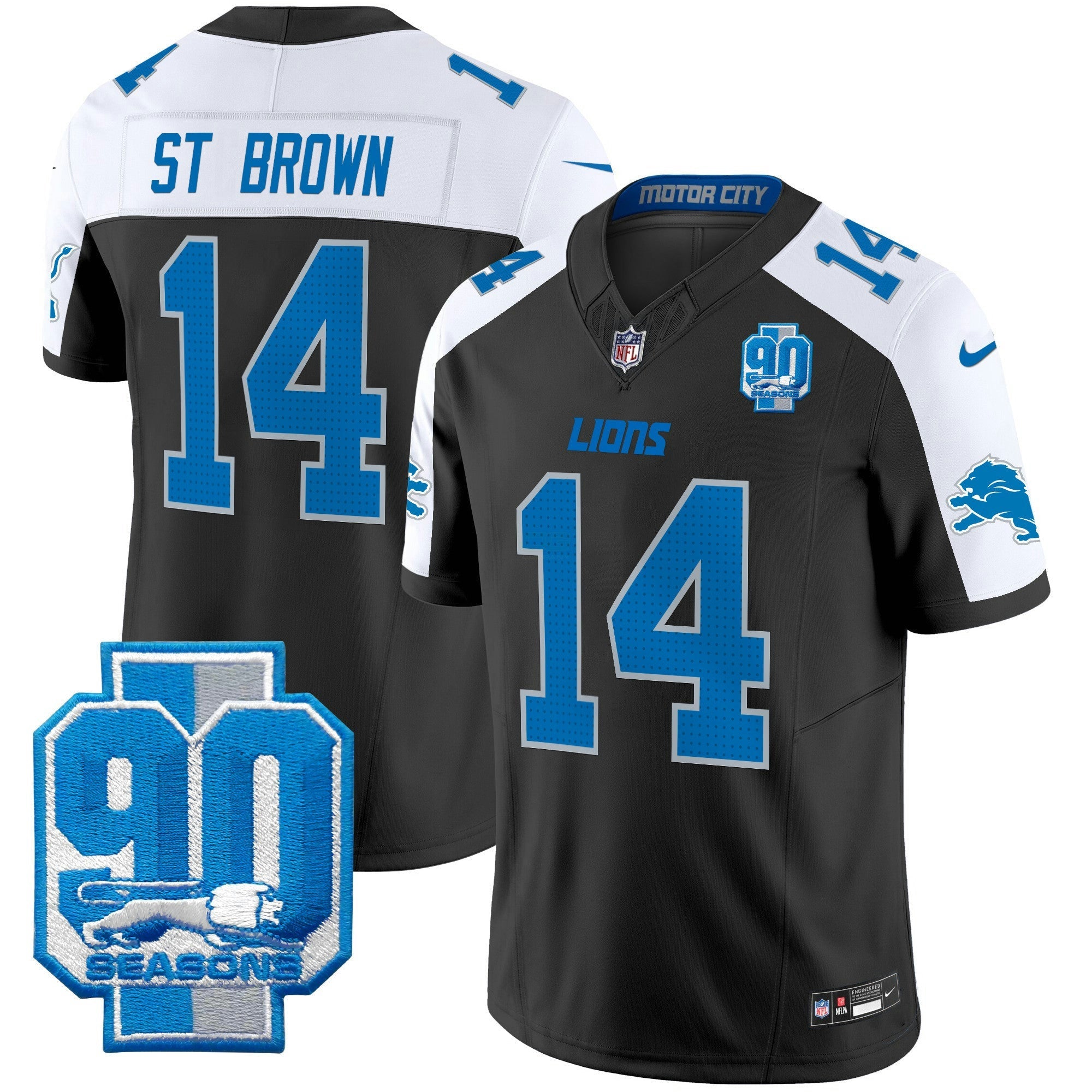 Camisa NFL Men’s Detroit 90th Year Patch Vapor Limited Jersey