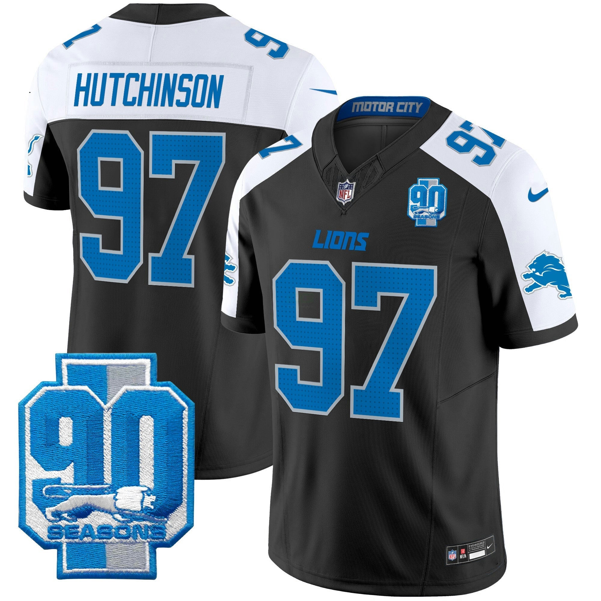 Camisa NFL Men’s Detroit 90th Year Patch Vapor Limited Jersey