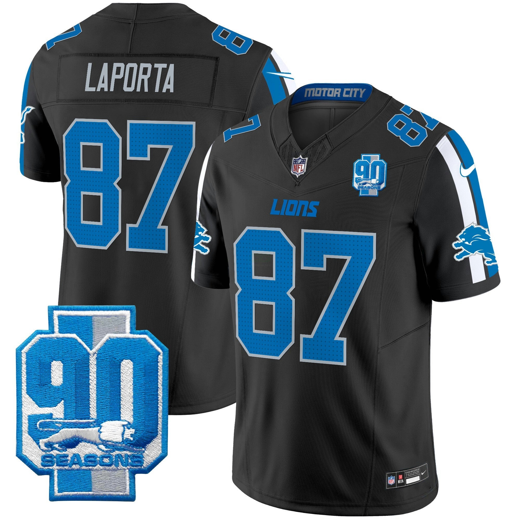 Camisa NFL Men’s Detroit 90th Year Patch Vapor Limited Jersey