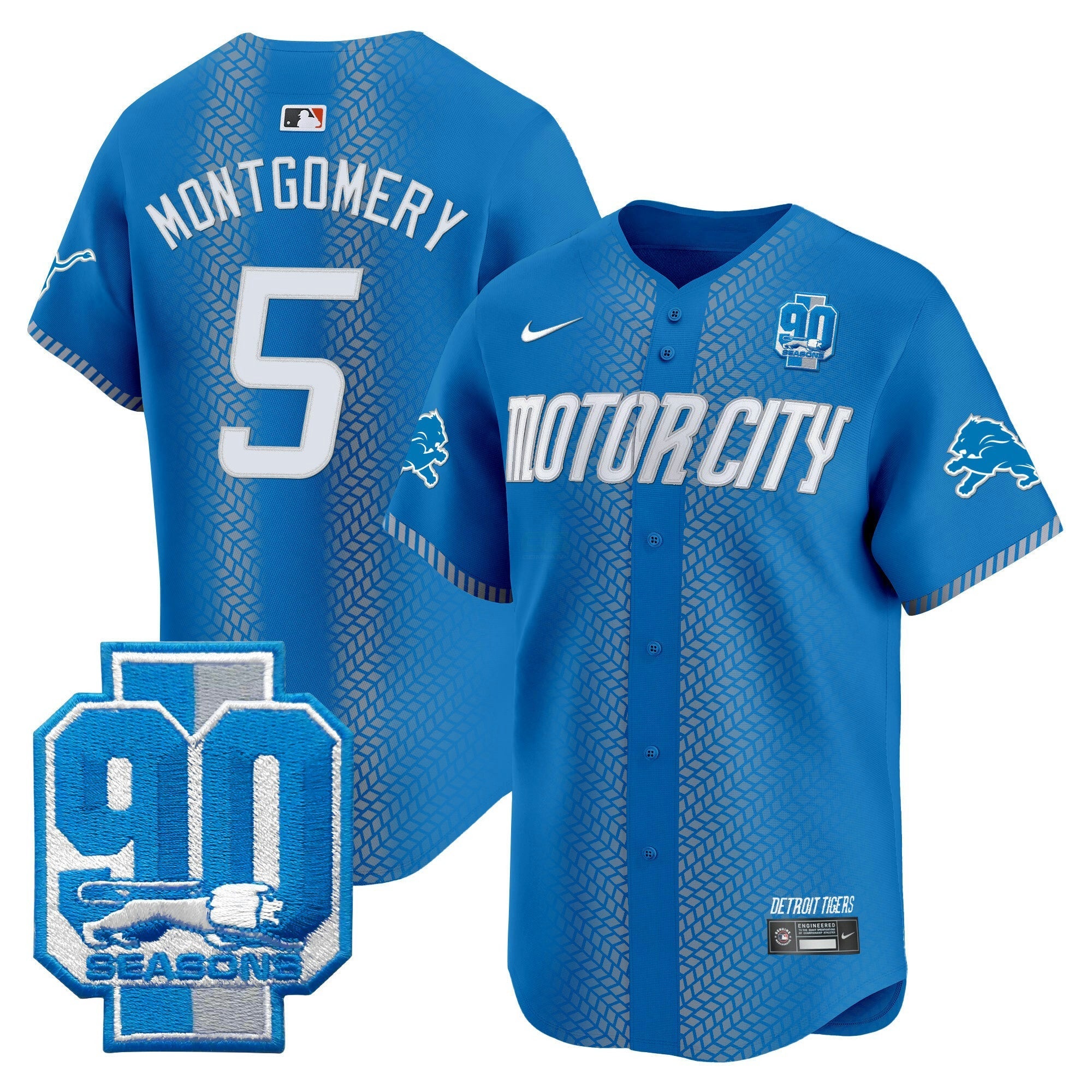 Camisa NFL Men’s Detroit 90th Year Patch Vapor Premier Limited Jersey