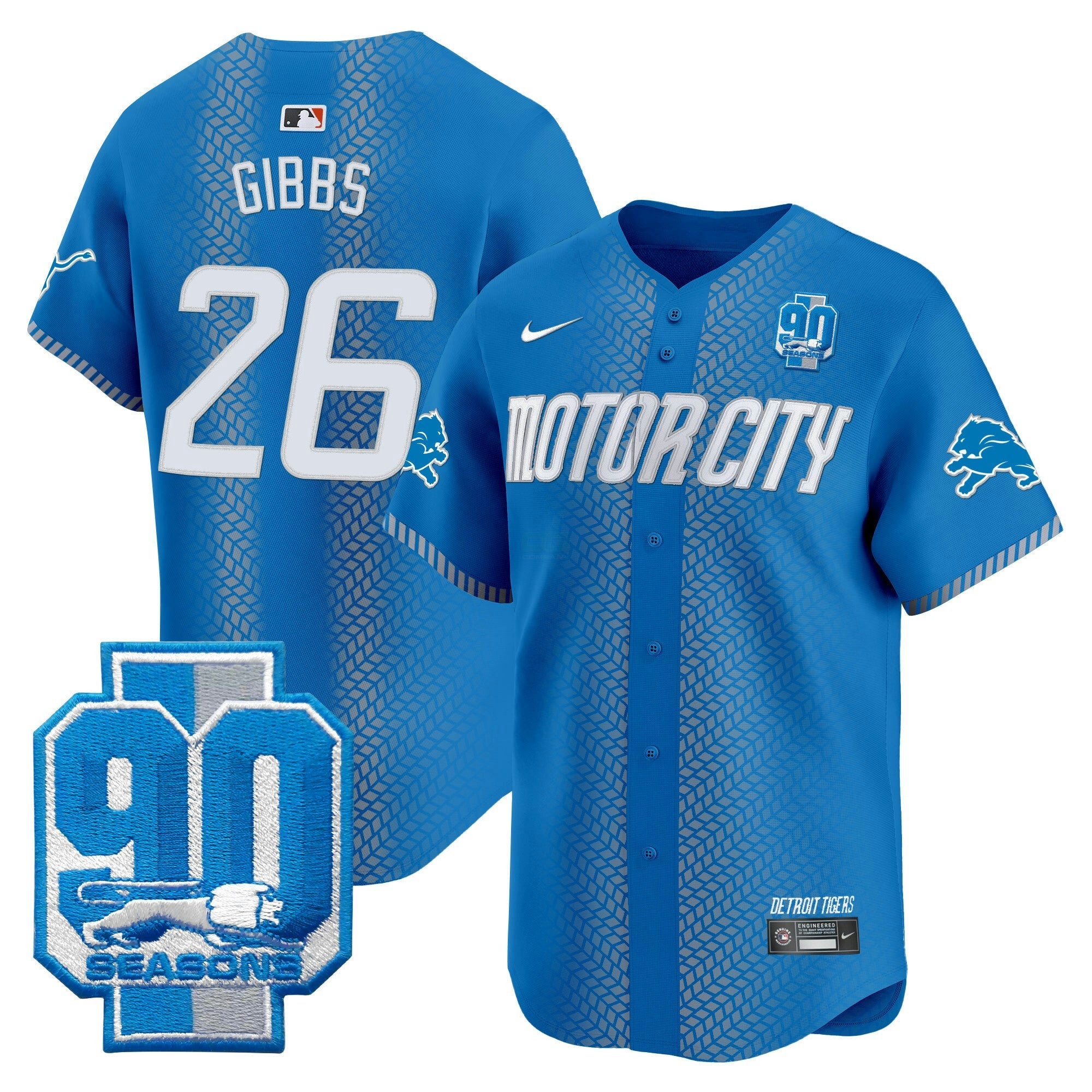 Camisa NFL Men’s Detroit 90th Year Patch Vapor Premier Limited Jersey