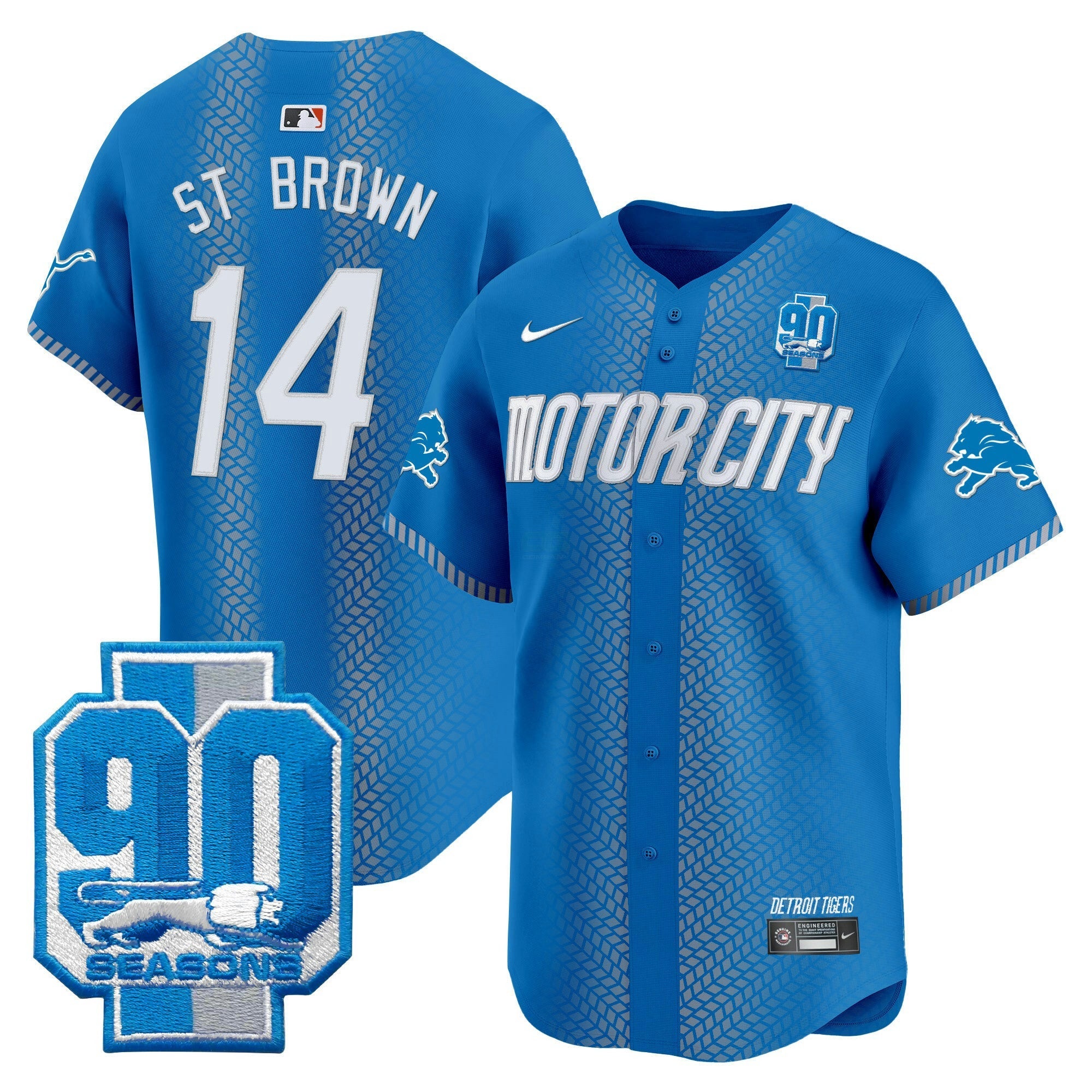 Camisa NFL Men’s Detroit 90th Year Patch Vapor Premier Limited Jersey
