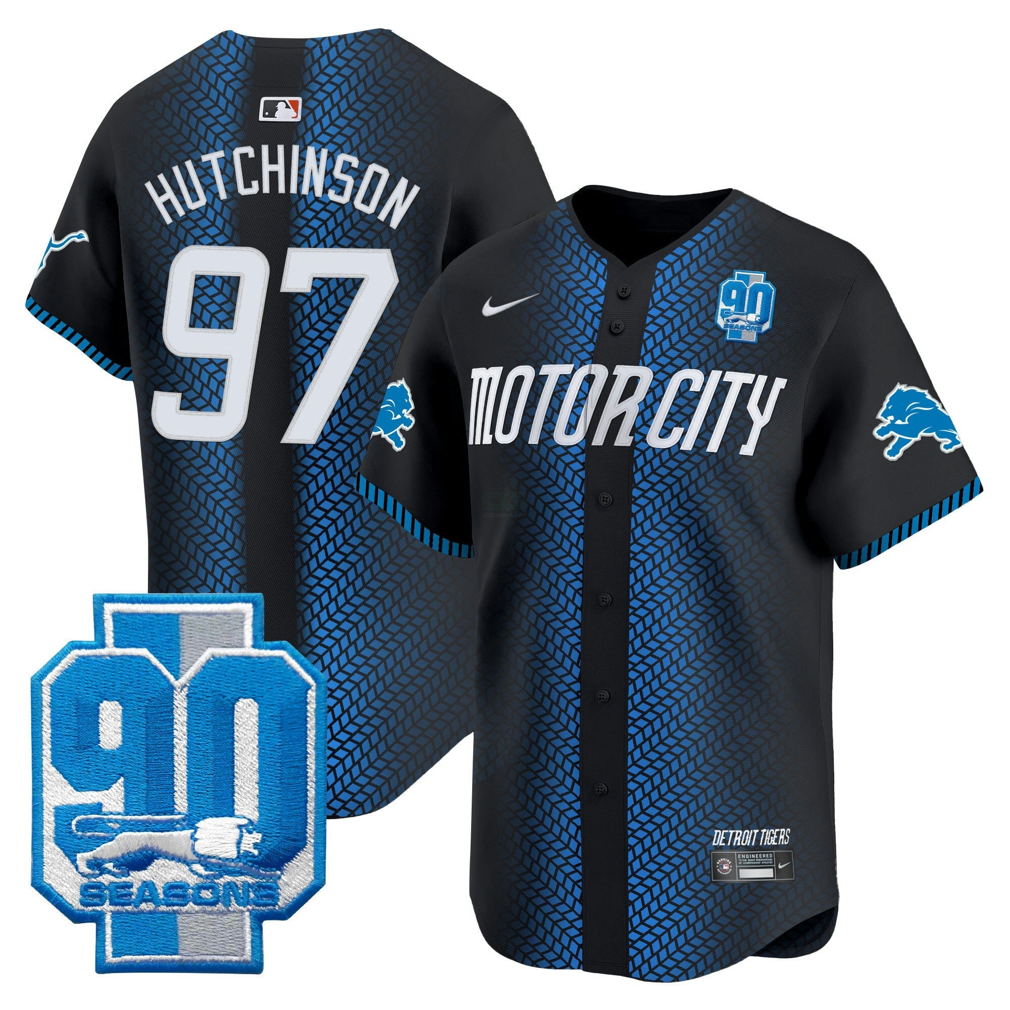 Camisa NFL Men’s Detroit 90th Year Patch Vapor Premier Limited Jersey