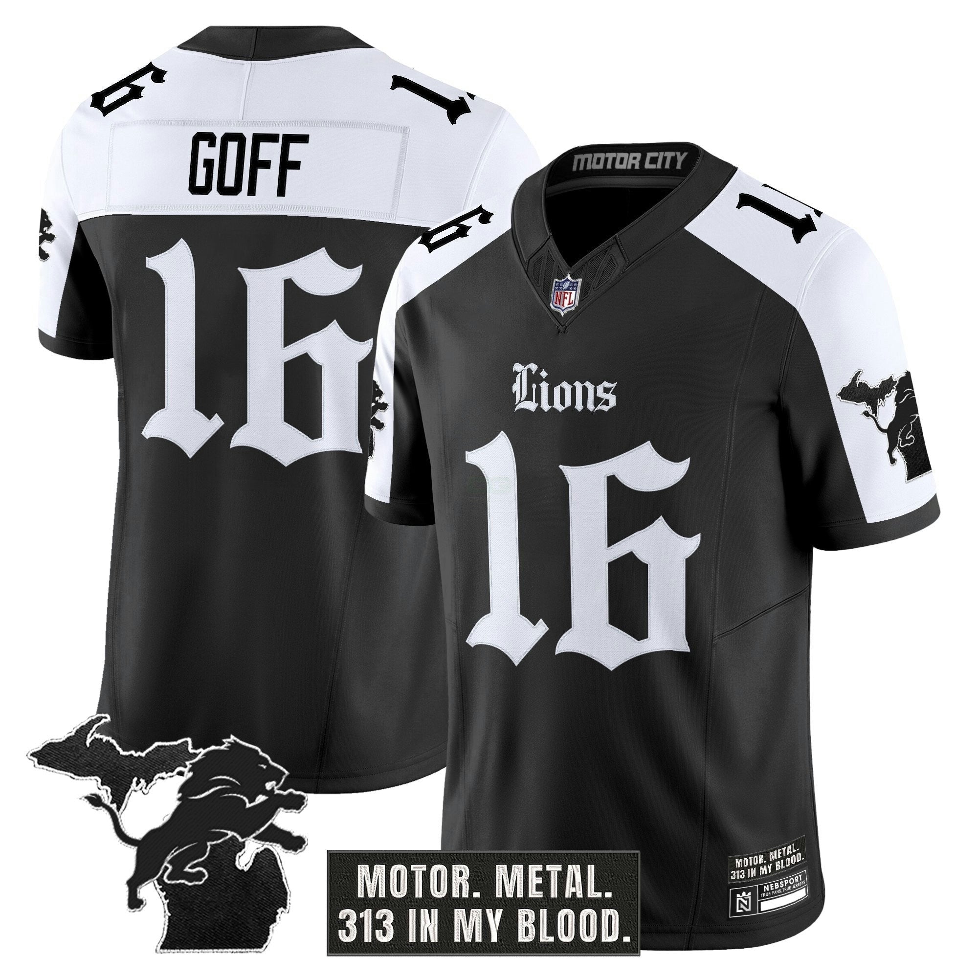 Camisa NFL Men’s Detroit ‘Gothic Motor Grit Edition’ Vapor Limited Jersey