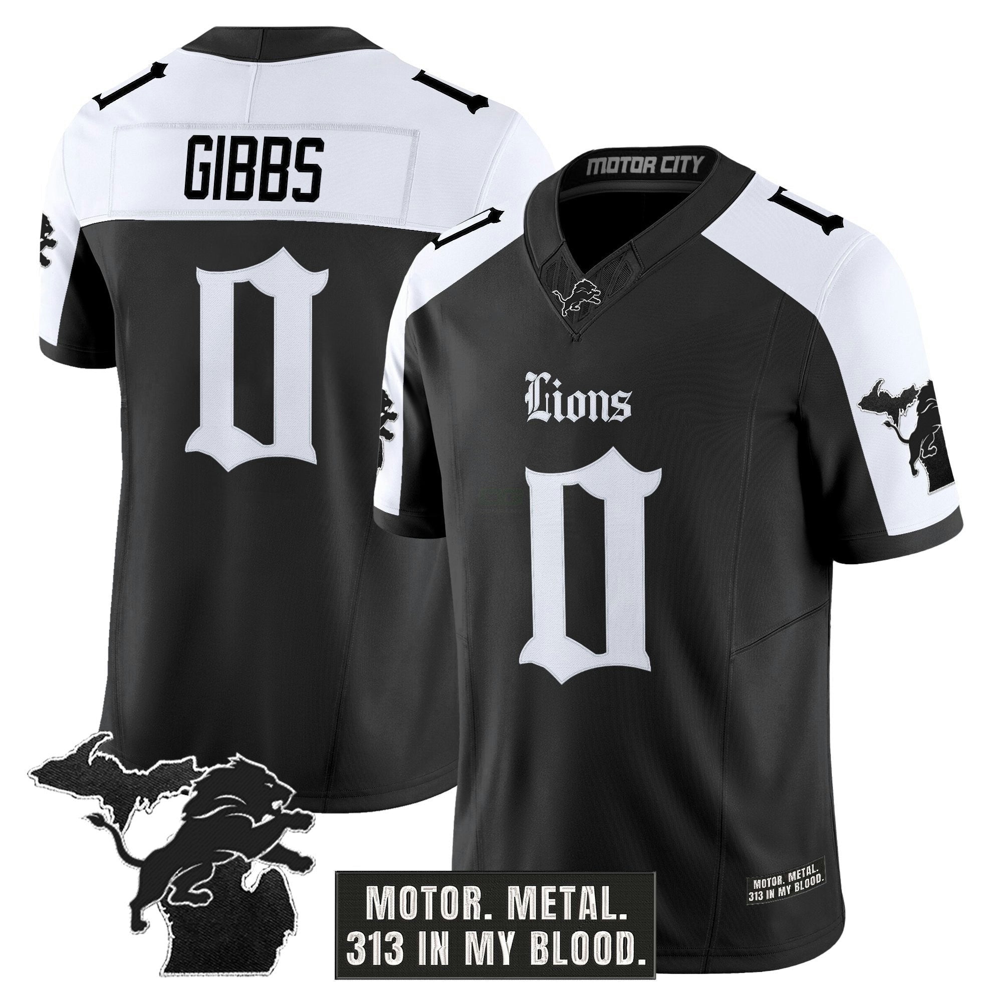 Camisa NFL Men’s Detroit ‘Gothic Motor Grit Edition’ Vapor Limited Jersey V2