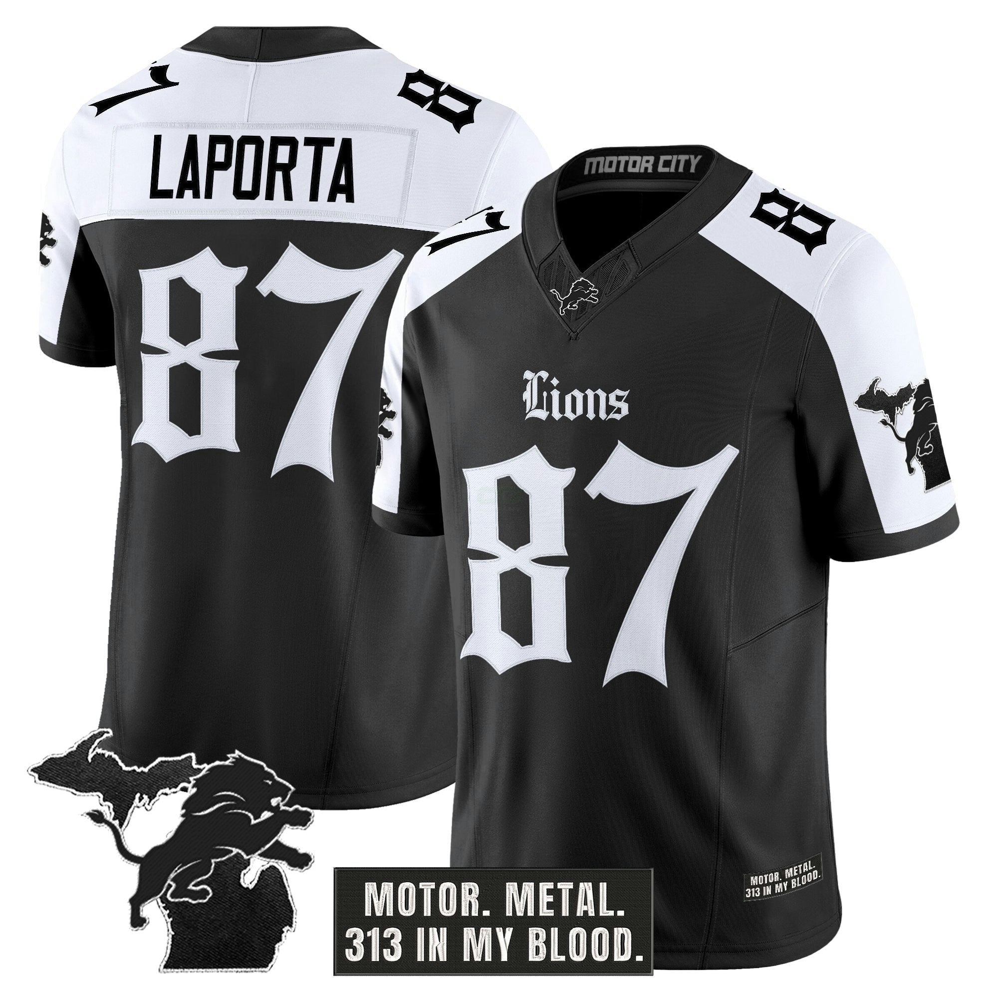 Camisa NFL Men’s Detroit ‘Gothic Motor Grit Edition’ Vapor Limited Jersey V2