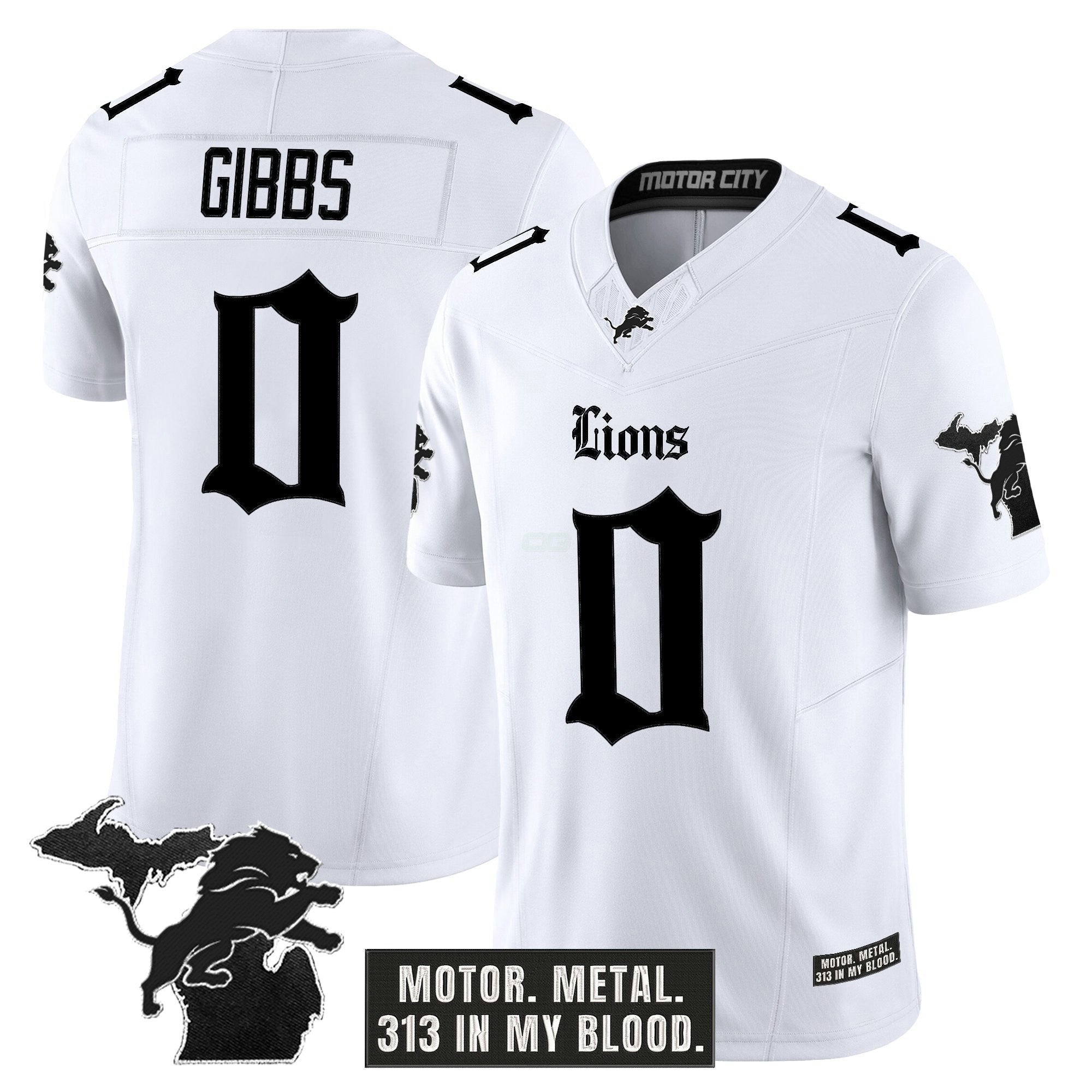 Camisa NFL Men’s Detroit ‘Gothic Motor Grit Edition’ Vapor Limited Jersey V2
