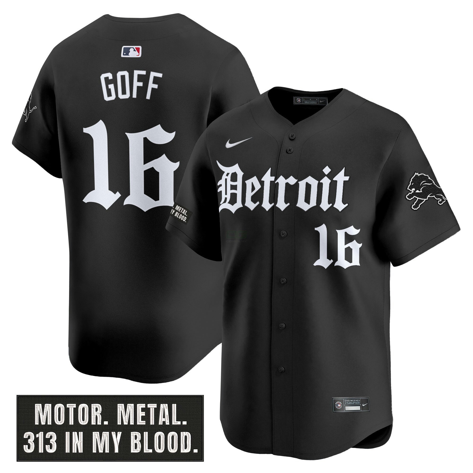 Camisa NFL Men’s Detroit ‘Motor Gothic Edition’ Vapor Premier Limited Jersey