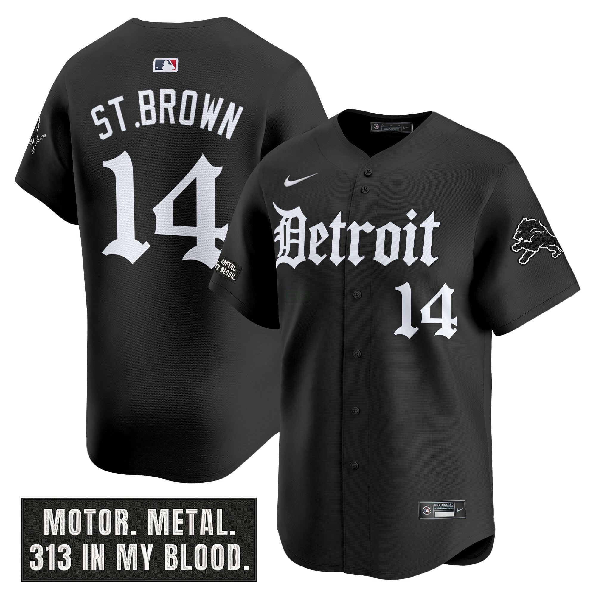 Camisa NFL Men’s Detroit ‘Motor Gothic Edition’ Vapor Premier Limited Jersey