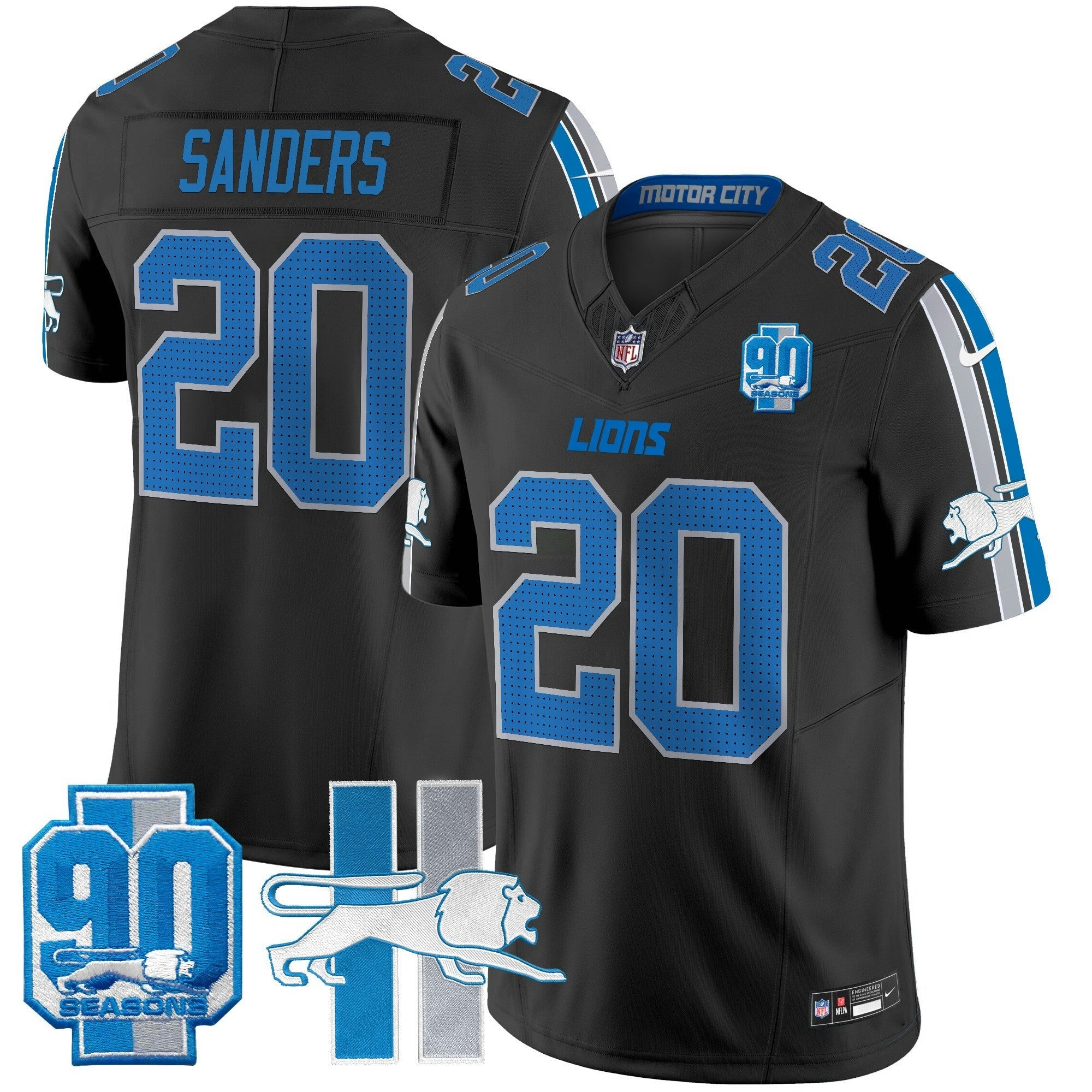 Camisa NFL Men’s Detroit Throwback 90th Year Patch Vapor Limited Jersey