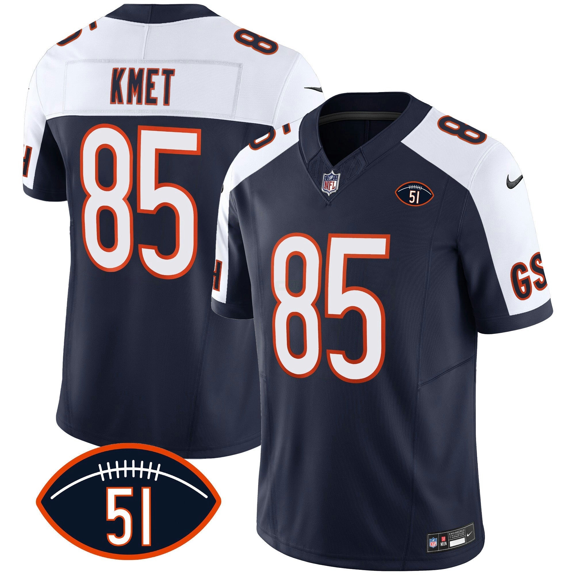 Camisa NFL Men’s Dick Butkus Patch GSH Vapor Jersey