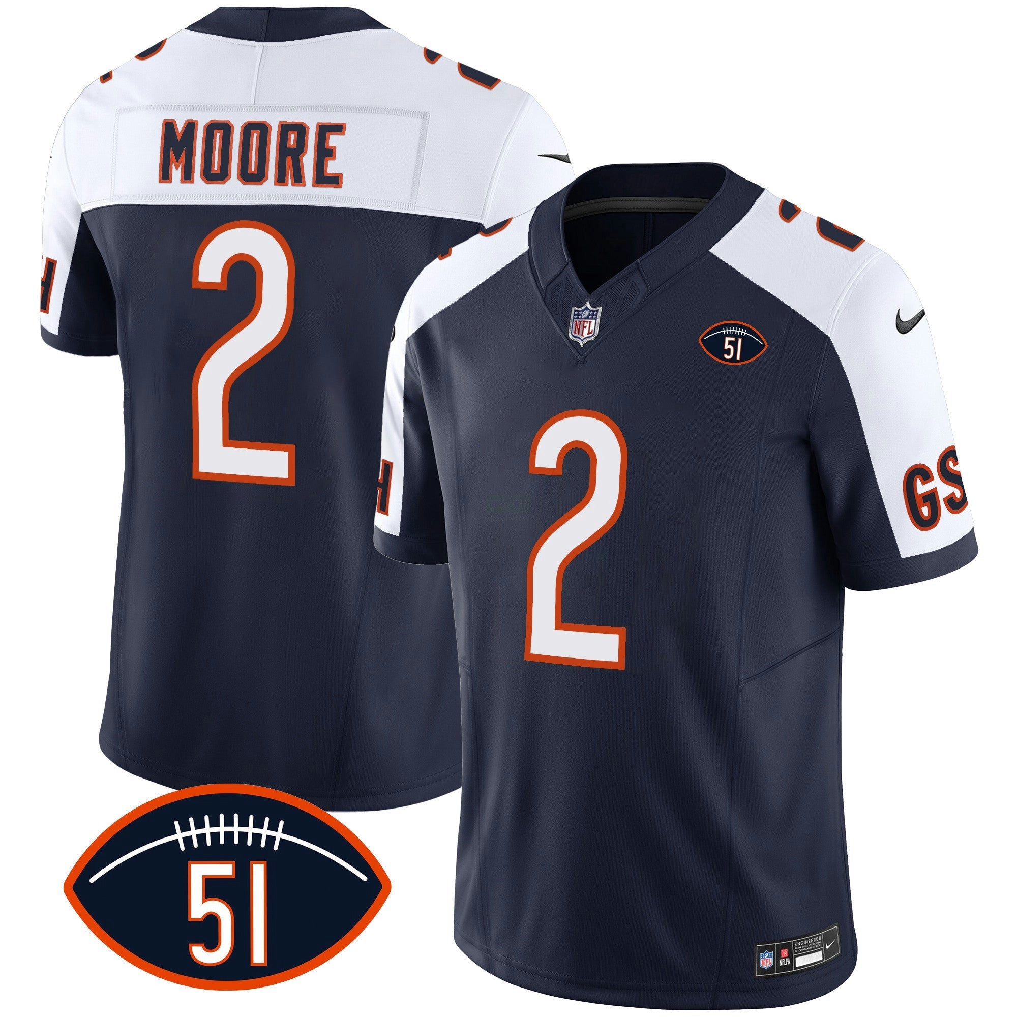 Camisa NFL Men’s Dick Butkus Patch GSH Vapor Jersey