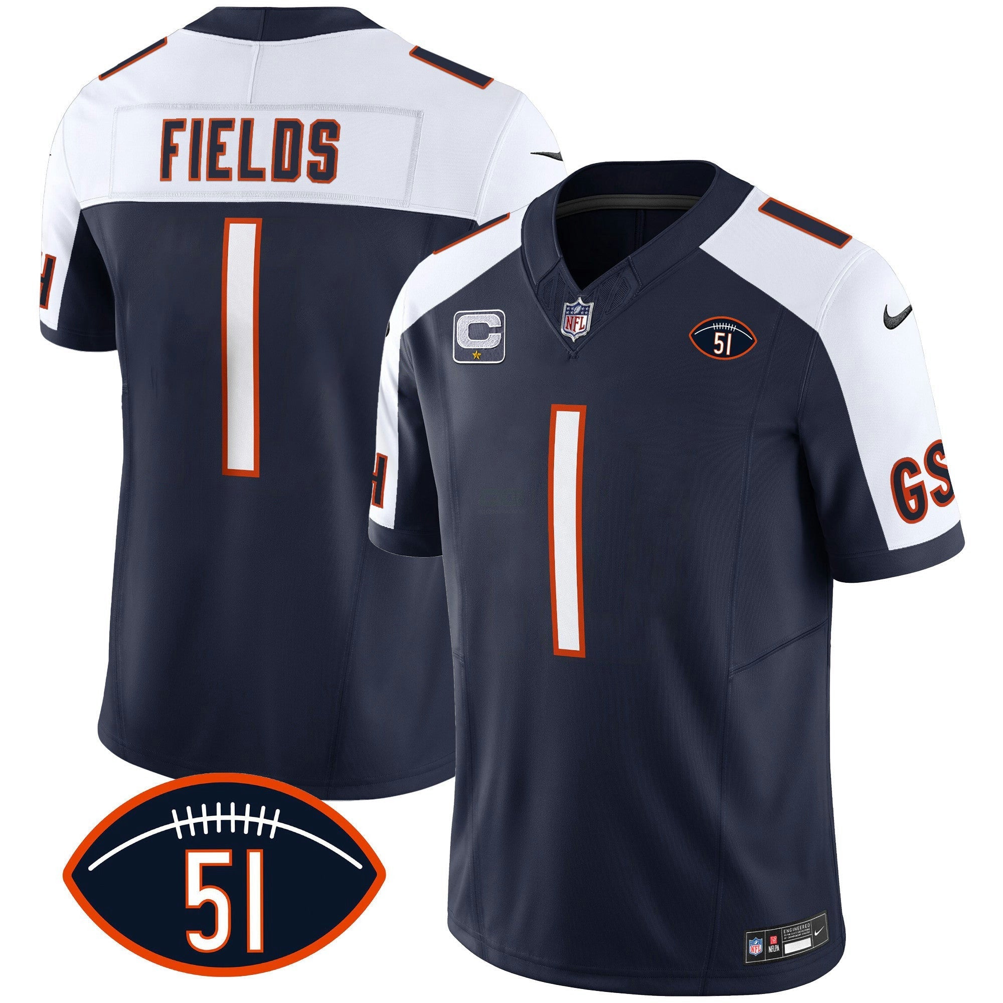 Camisa NFL Men’s Dick Butkus Patch GSH Vapor Jersey