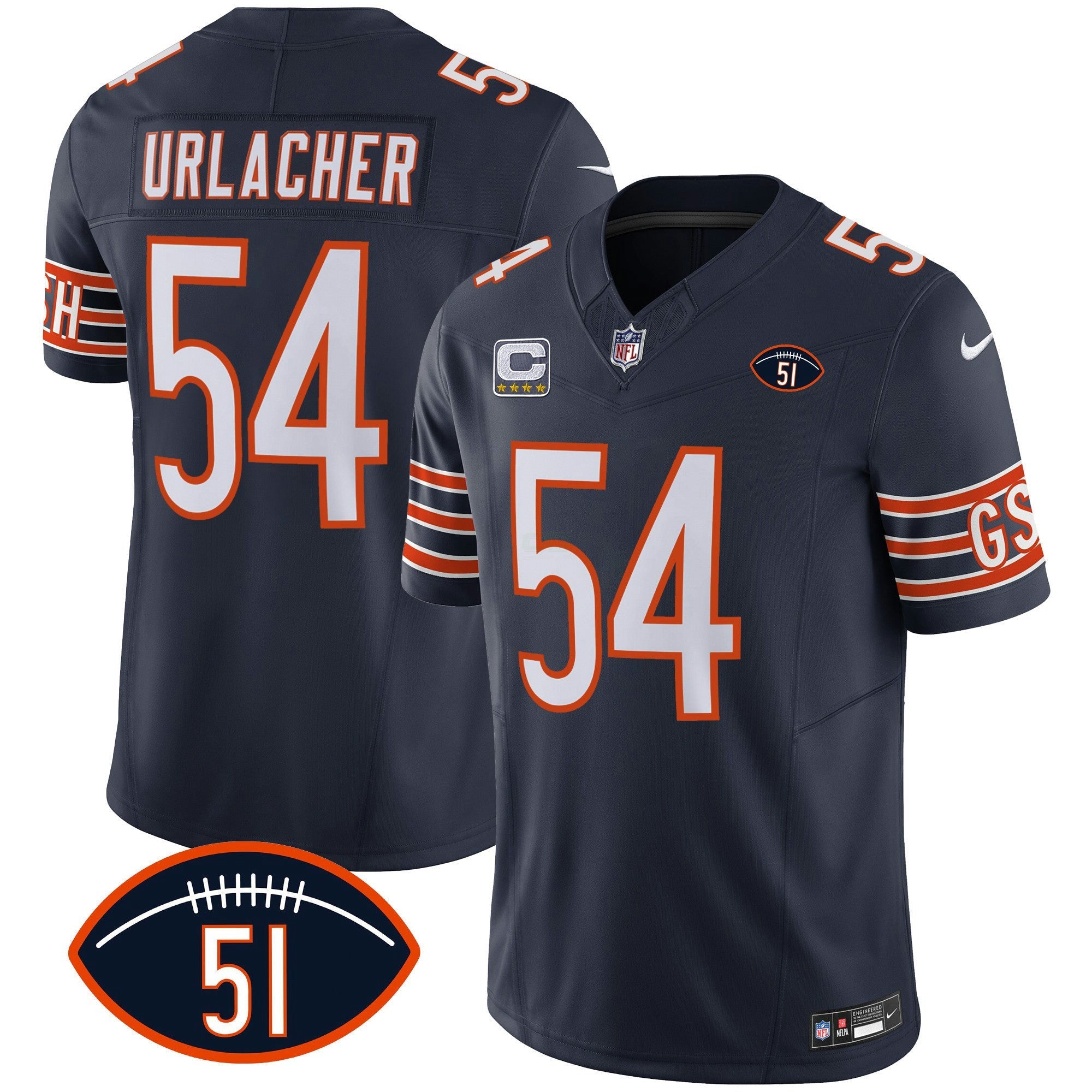 Camisa NFL Men’s Dick Butkus Patch GSH Vapor Jersey