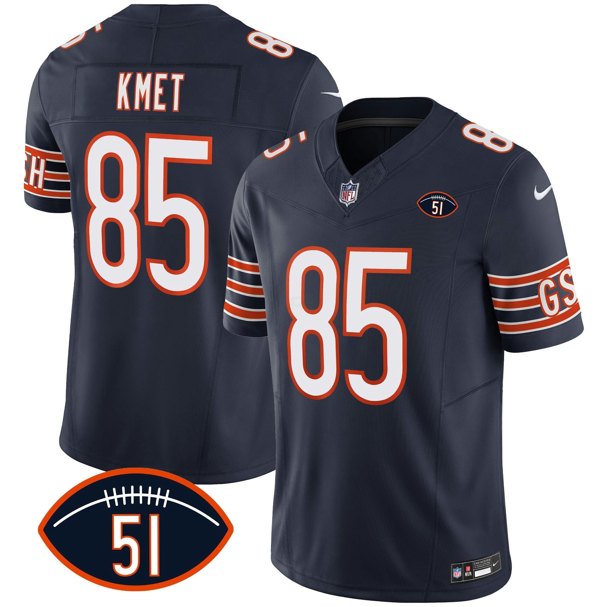 Camisa NFL Men’s Dick Butkus Patch GSH Vapor Jersey
