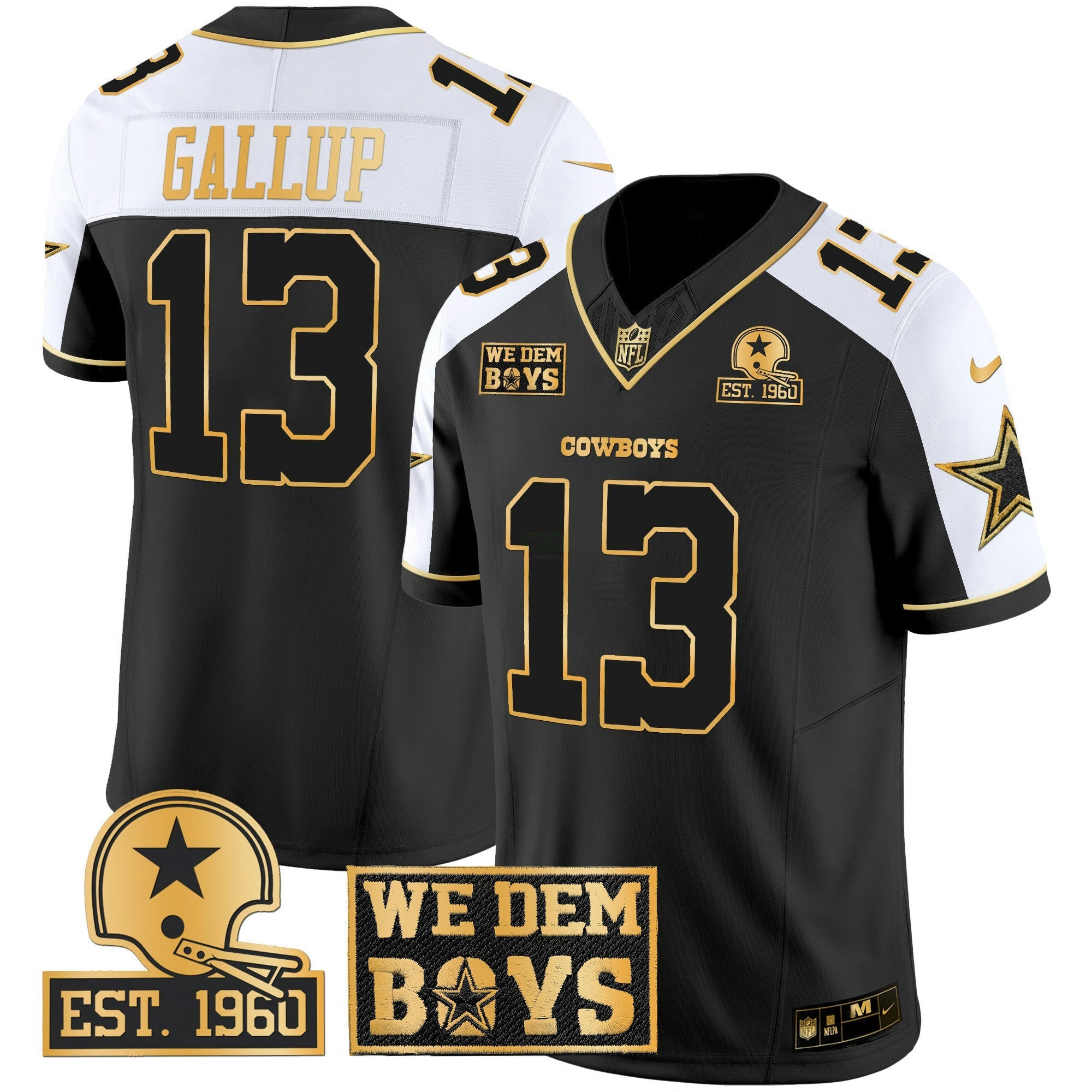 Camisa NFL Men’s Est. 1960 & We Dem Boyz Patch Dourada Vapor Limited Jersey