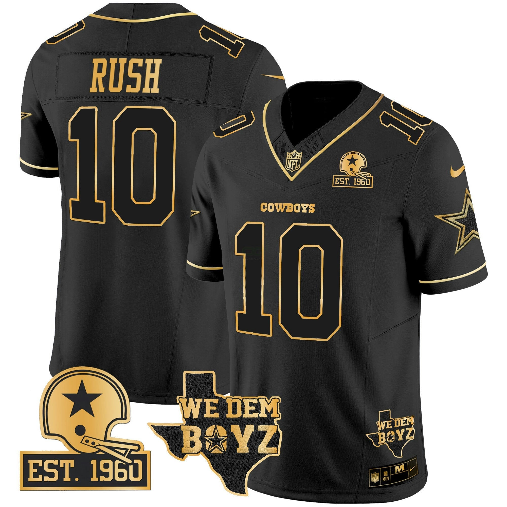 Camisa NFL Men’s Est. 1960 & We Dem Boyz Patch Dourada Vapor Limited Jersey V2