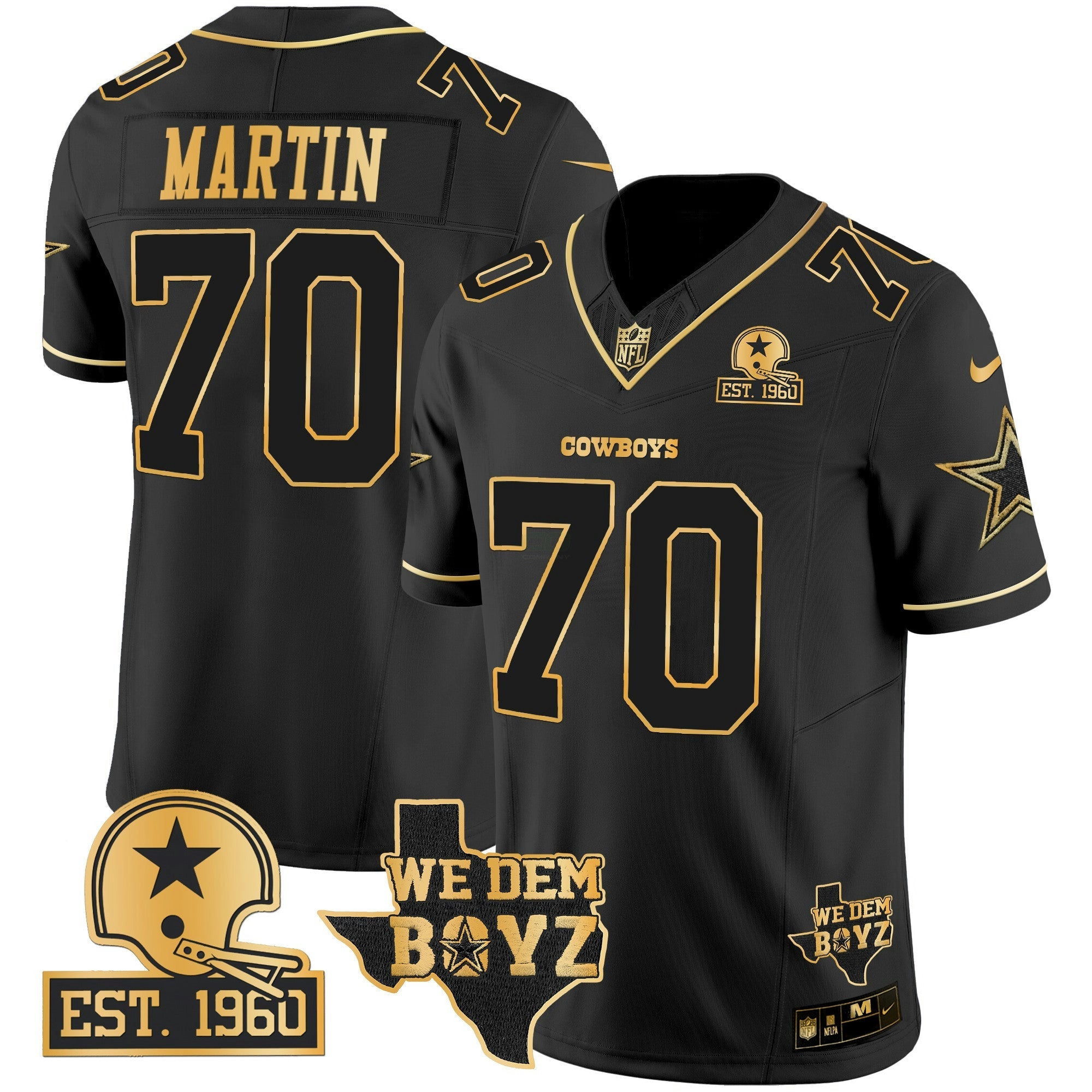 Camisa NFL Men’s Est. 1960 & We Dem Boyz Patch Dourada Vapor Limited Jersey V2