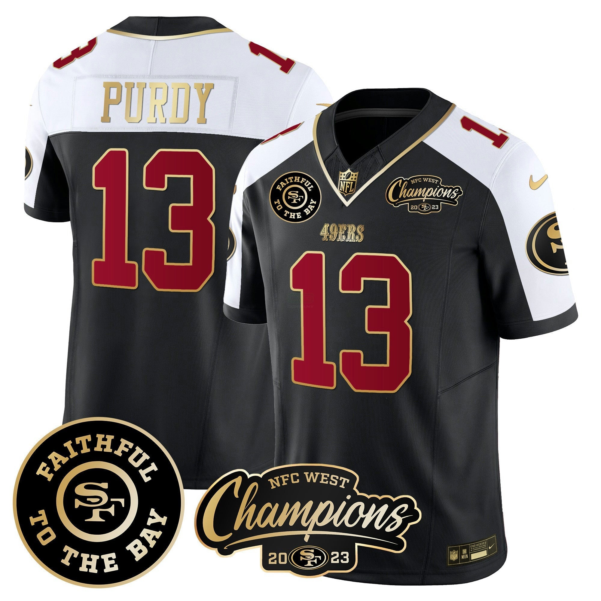 Camisa NFL Men’s Faithful & 2023 NFC West Champions Patch Vapor Jersey