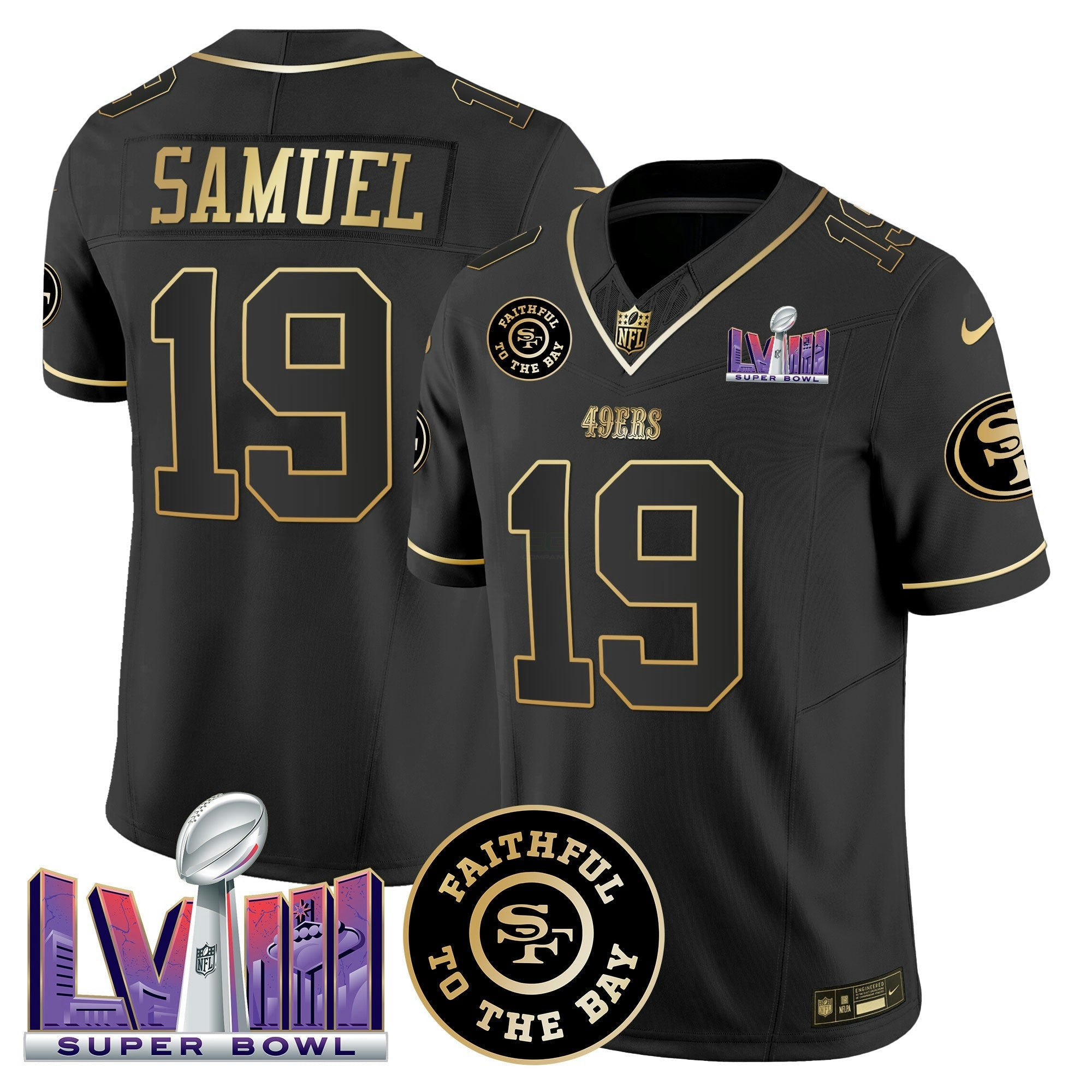 Camisa NFL Men’s Faithful & Super Bowl LVIII Patch Vapor Jersey V2