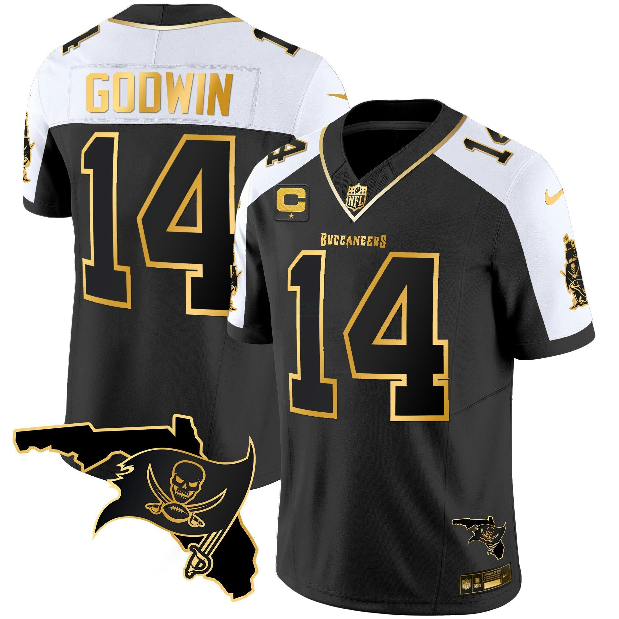 Camisa NFL Men’s Florida Patch Vapor Dourada Jersey – All Stitched – Nebswagg