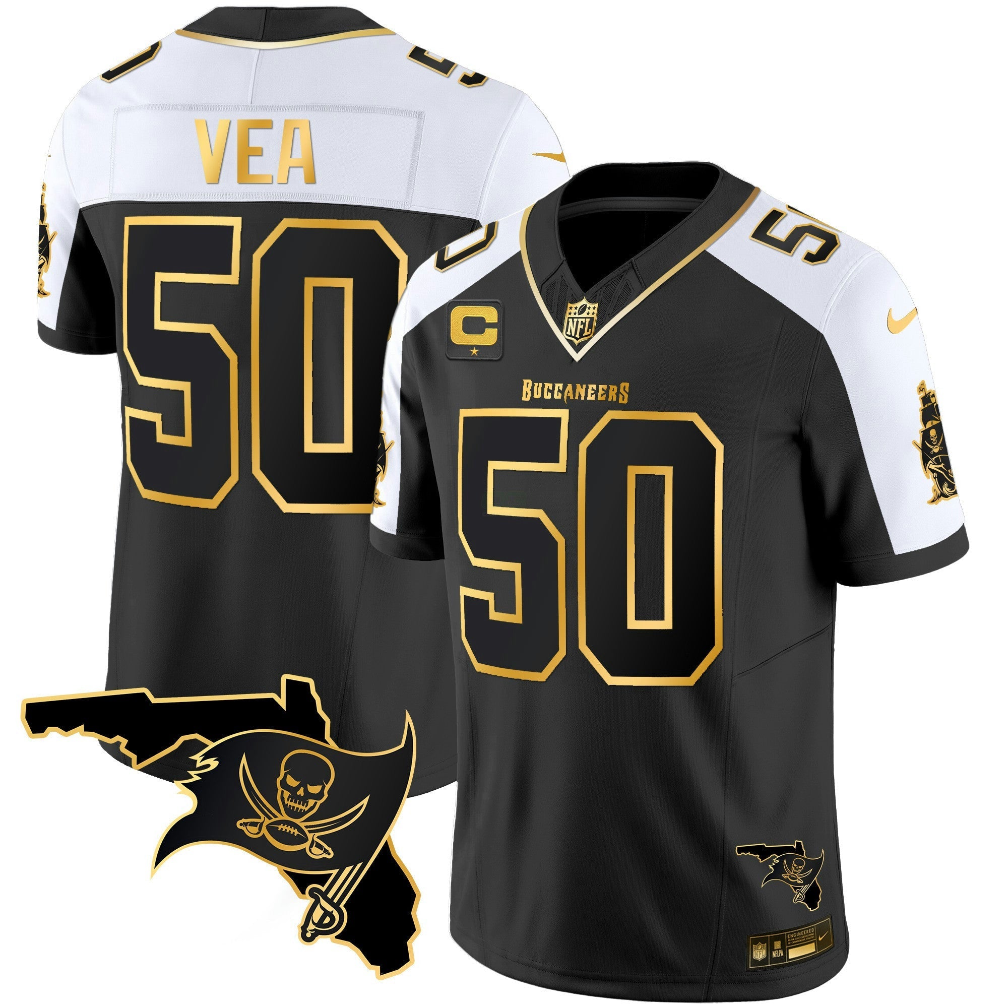 Camisa NFL Men’s Florida Patch Vapor Dourada Jersey – All Stitched – Nebswagg