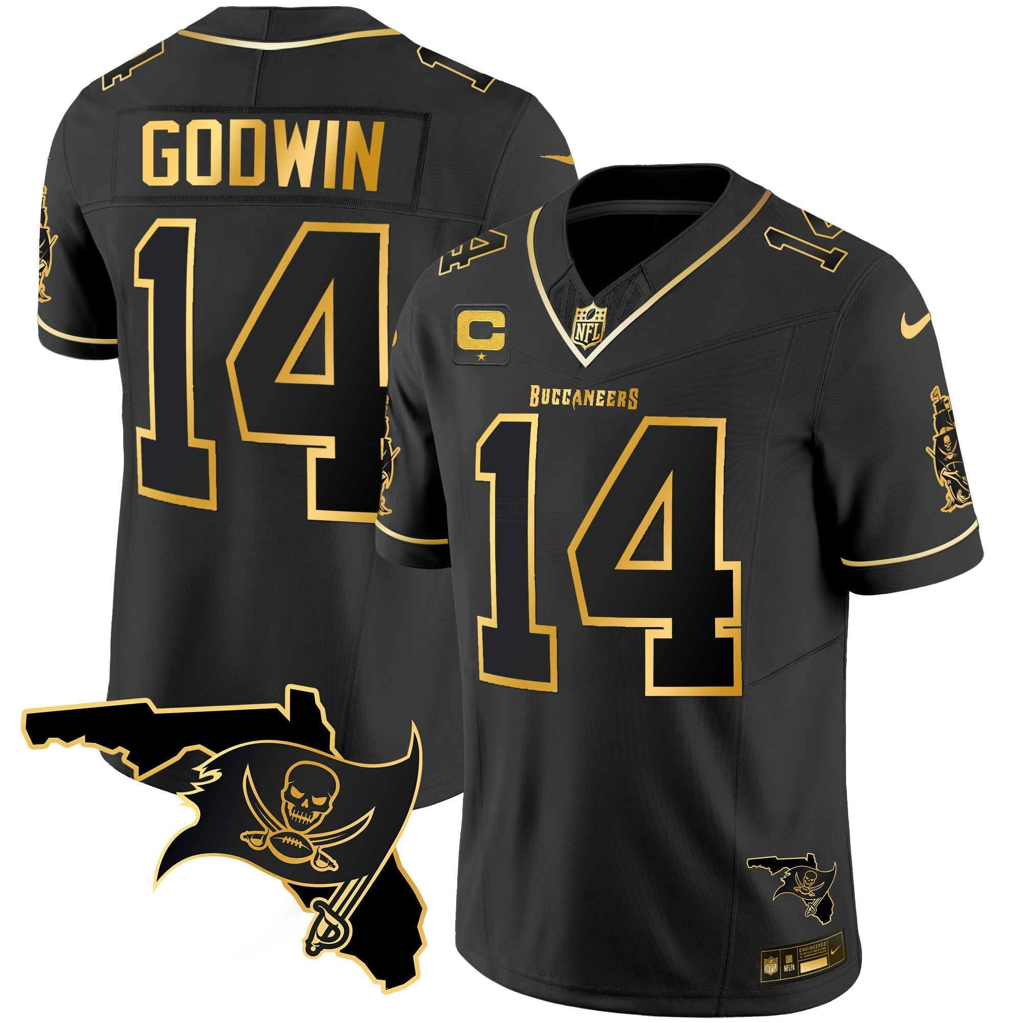 Camisa NFL Men’s Florida Patch Vapor Dourada Jersey – All Stitched – Nebswagg