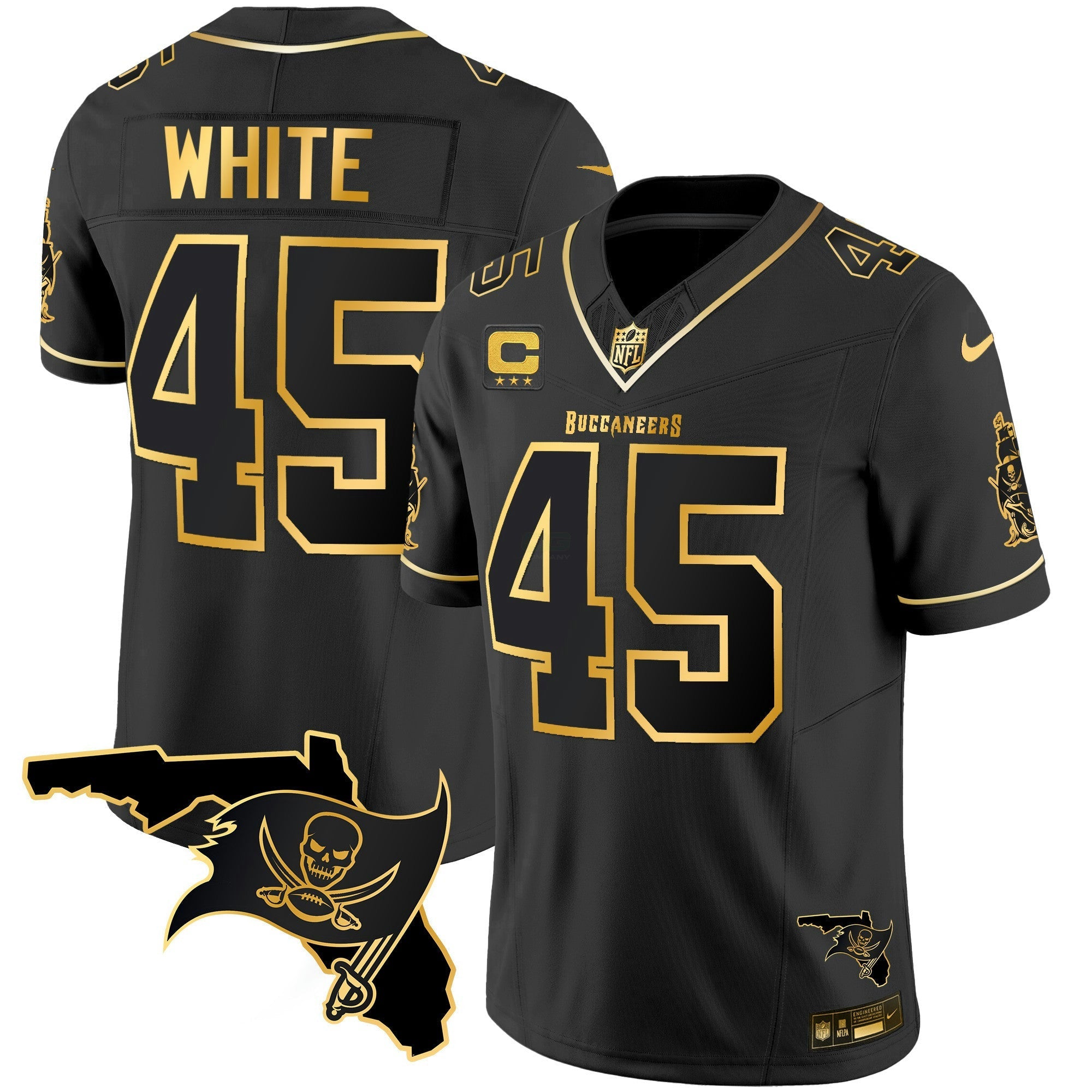 Camisa NFL Men’s Florida Patch Vapor Dourada Jersey – All Stitched – Nebswagg