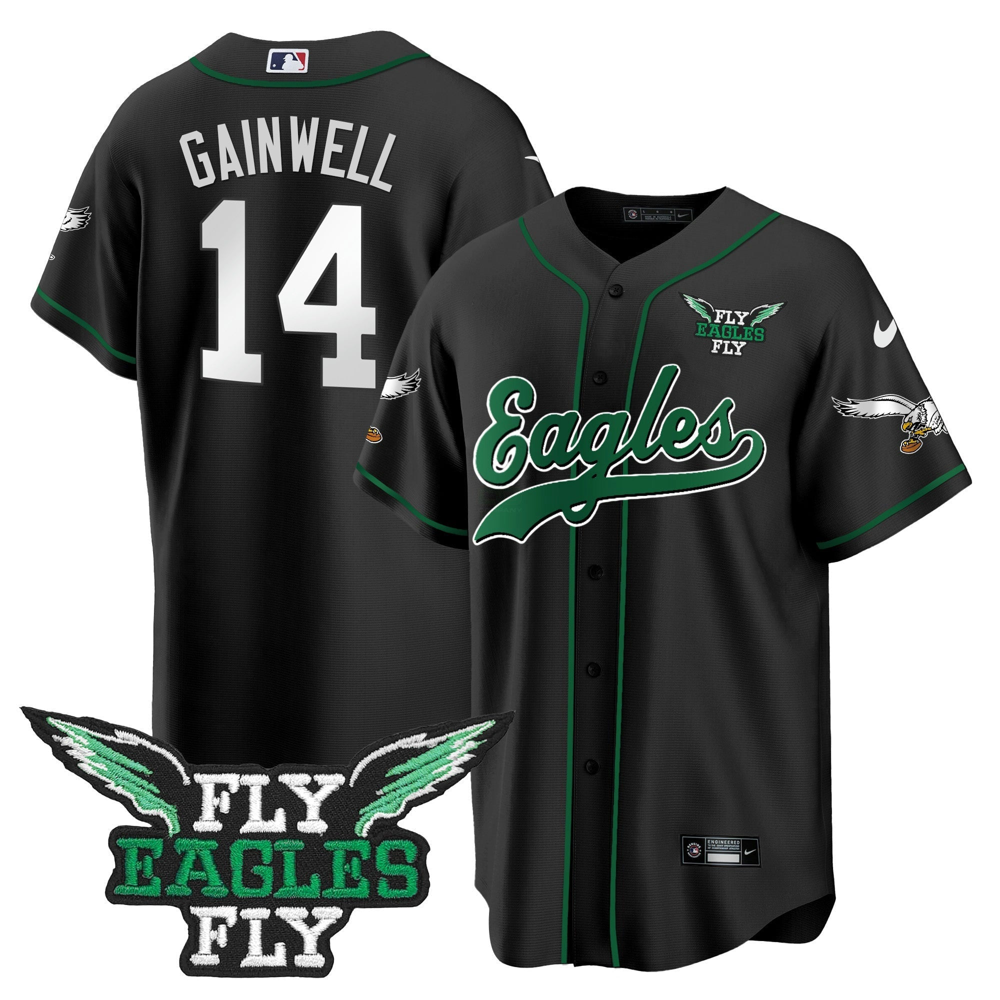 Camisa NFL Men’s Fly Fly Patch Throwback Kelly Green Jersey