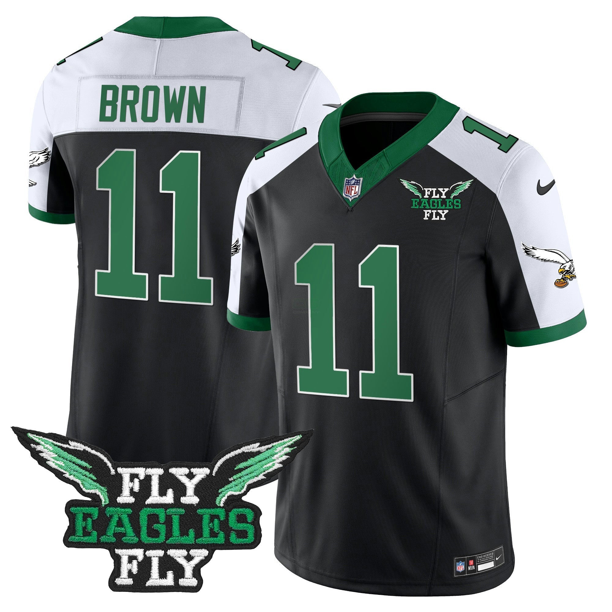 Camisa NFL Men’s Fly Fly Patch Throwback Kelly Green Vapor Jersey