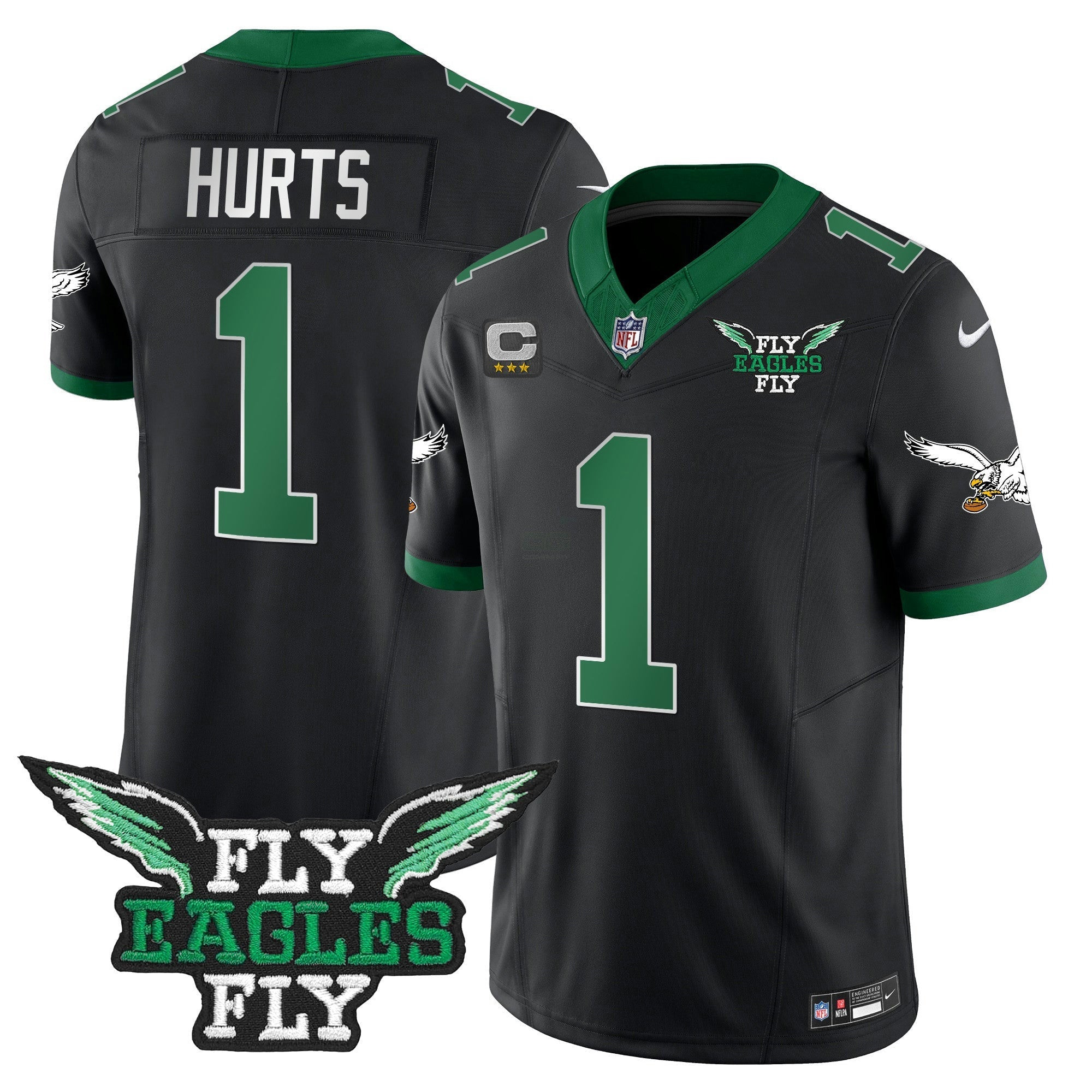 Camisa NFL Men’s Fly Fly Patch Throwback Kelly Green Vapor Jersey