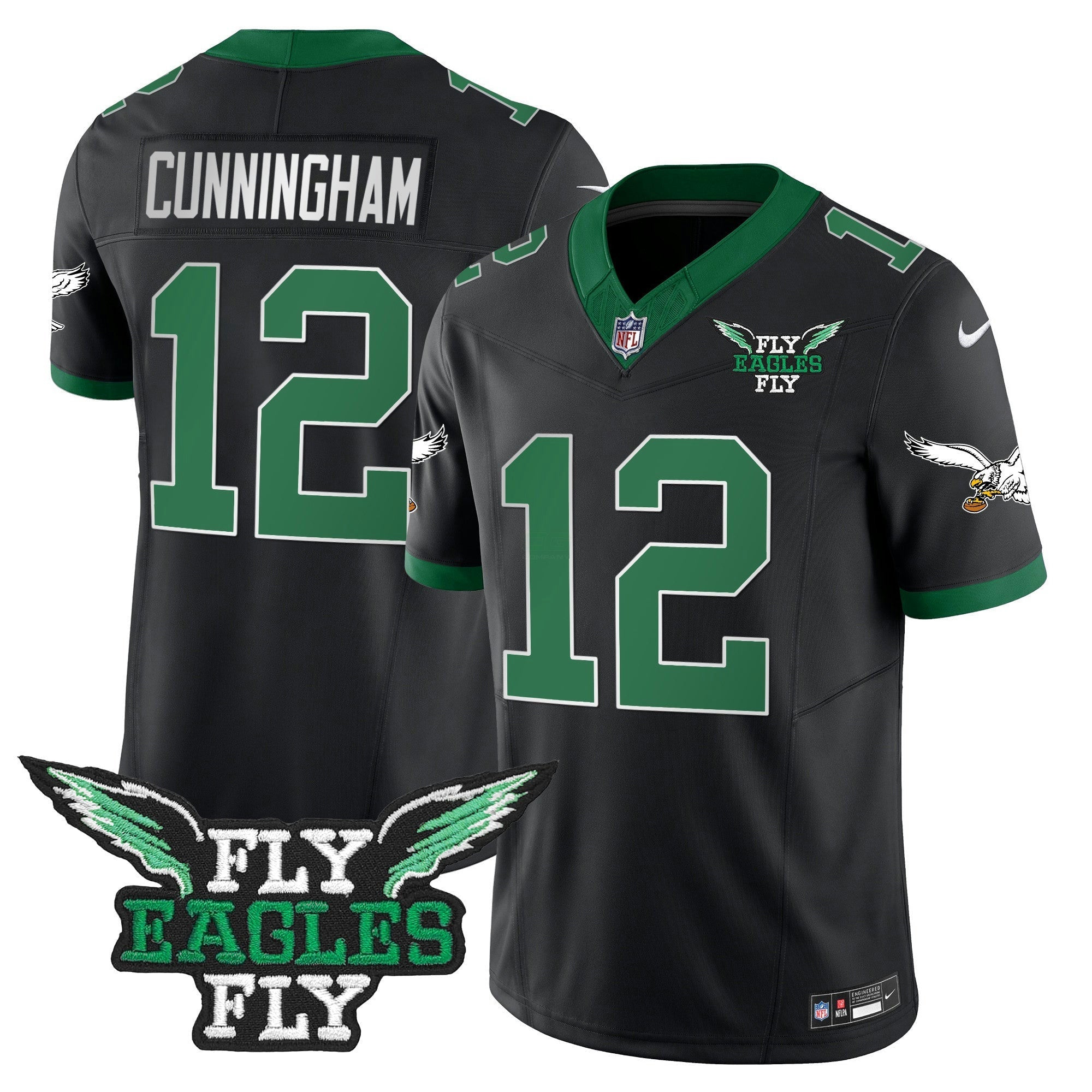 Camisa NFL Men’s Fly Fly Patch Throwback Kelly Green Vapor Jersey