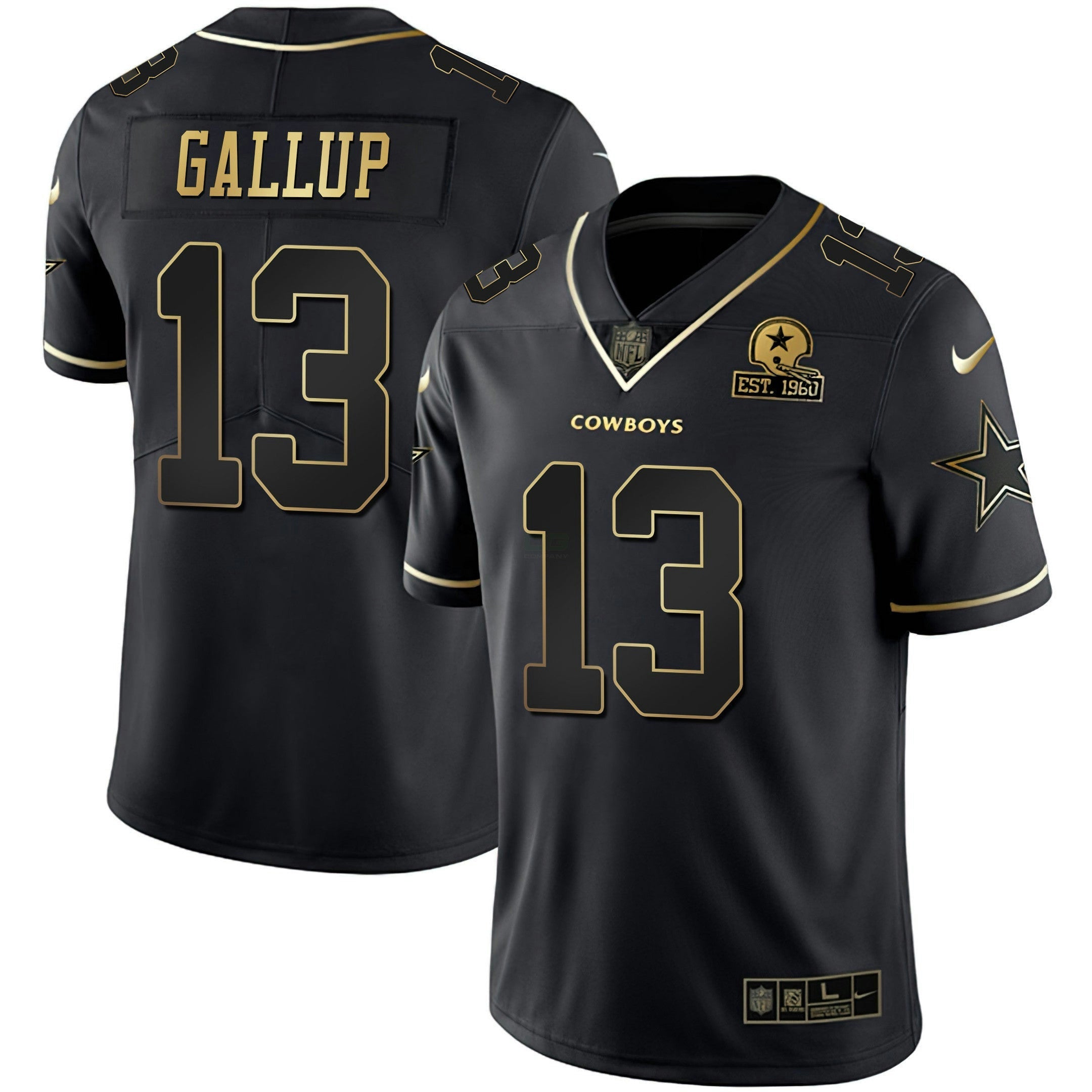 Camisa NFL Men’s Gold & Split Vapor Est 1960 Patch Jersey
