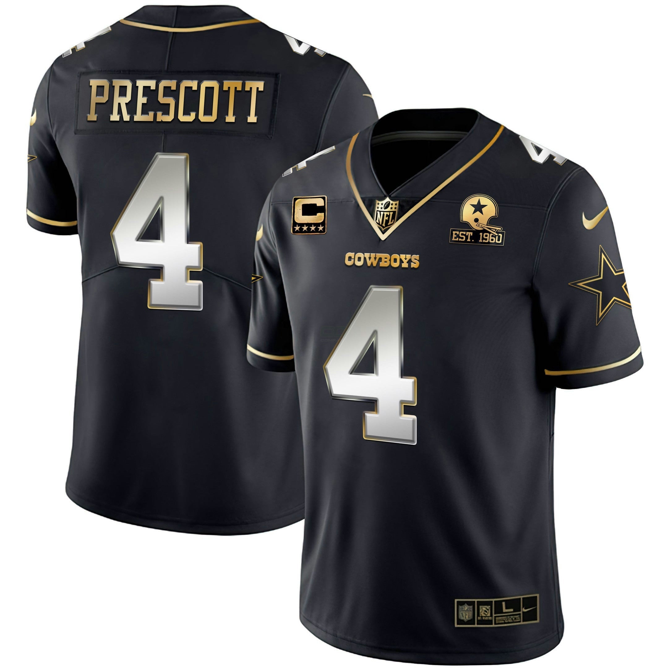 Camisa NFL Men’s Gold & Split Vapor Limited Est 1960 Patch