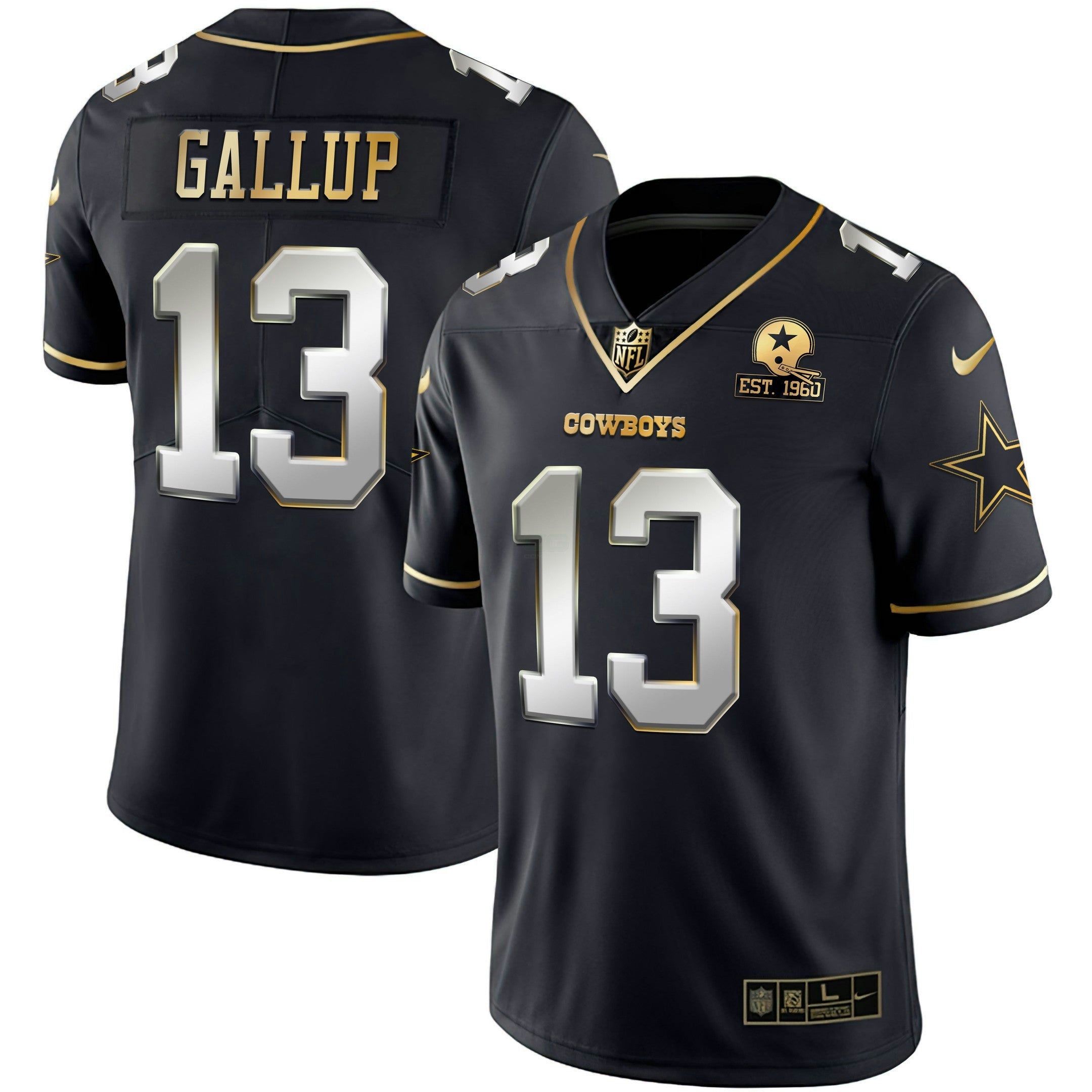 Camisa NFL Men’s Gold & Split Vapor Limited Est 1960 Patch