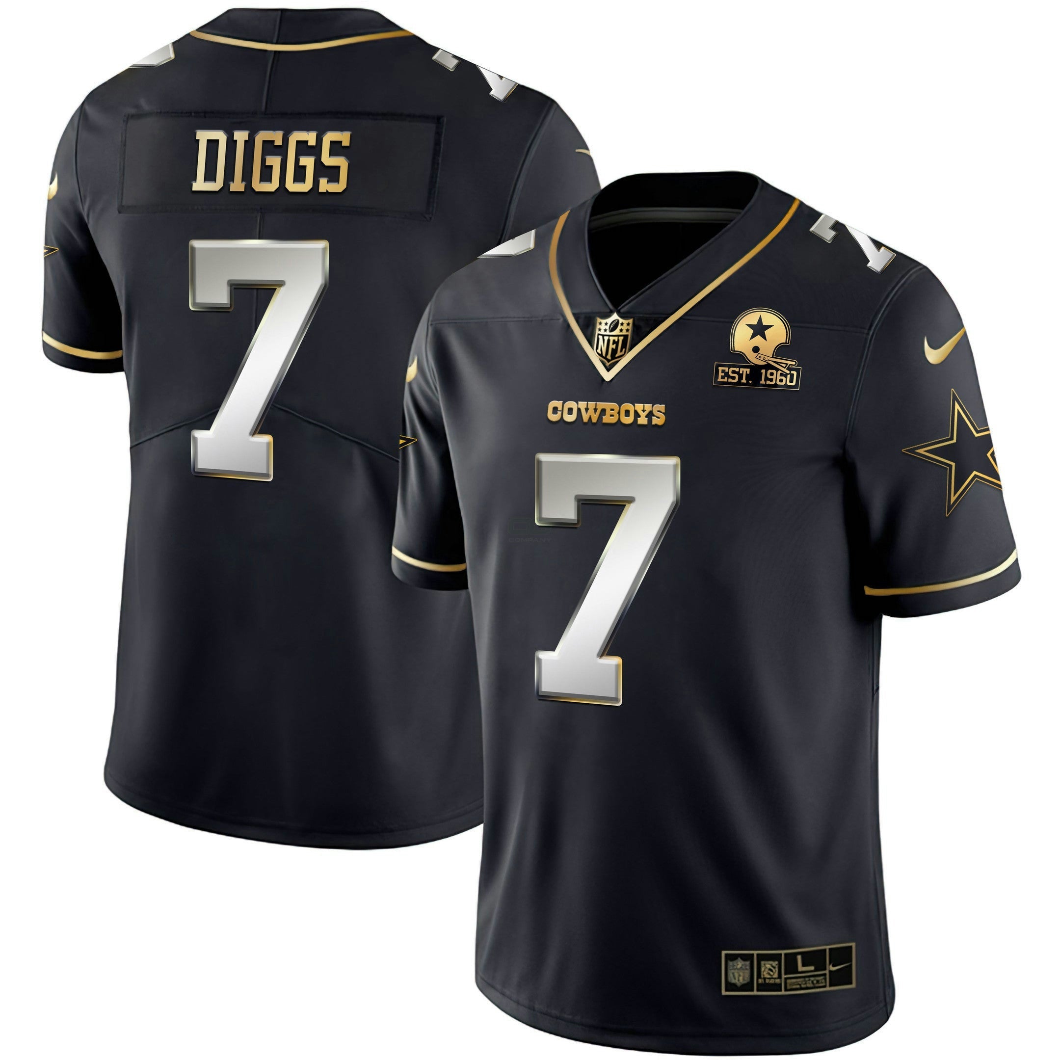 Camisa NFL Men’s Gold & Split Vapor Limited Est 1960 Patch