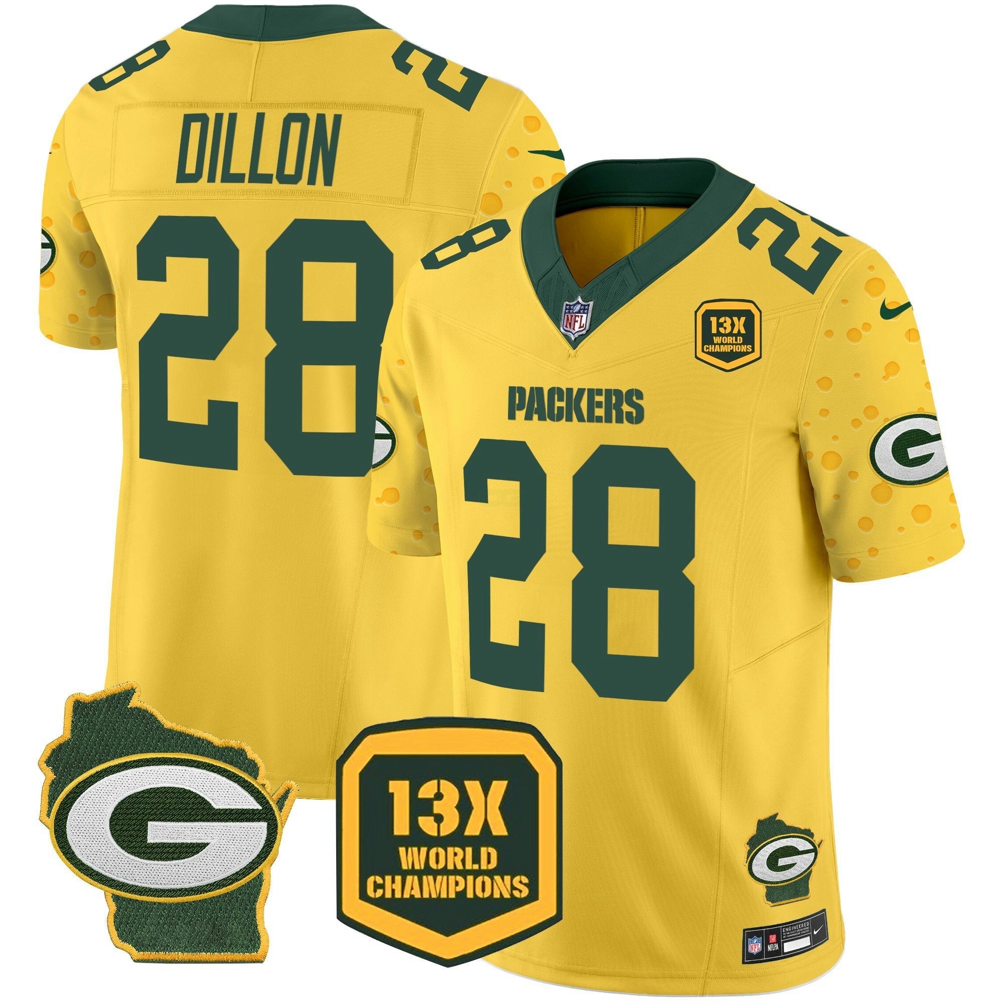 Camisa NFL Men’s Green Bay 2025 Cheese Vapor Limited Jersey