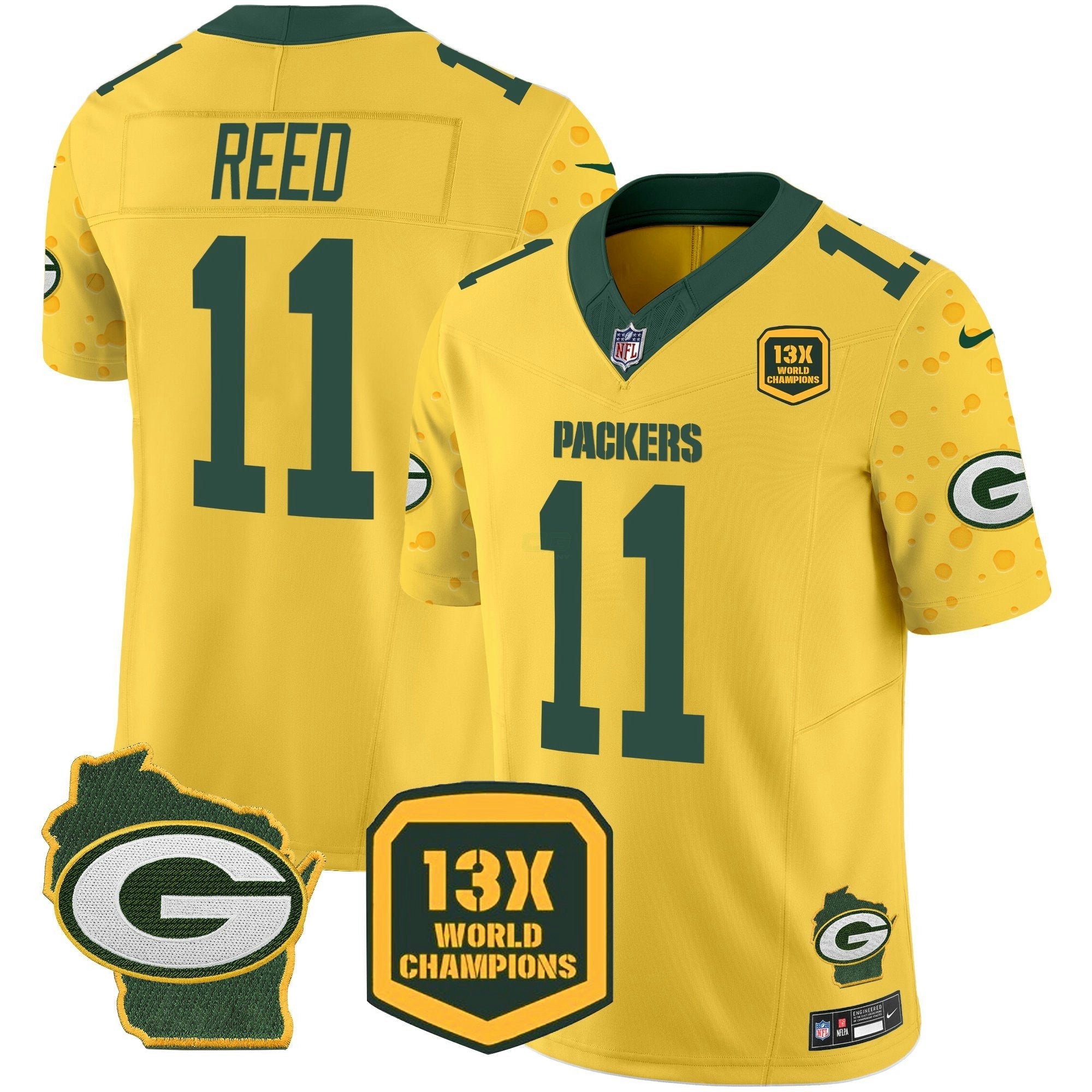 Camisa NFL Men’s Green Bay 2025 Cheese Vapor Limited Jersey