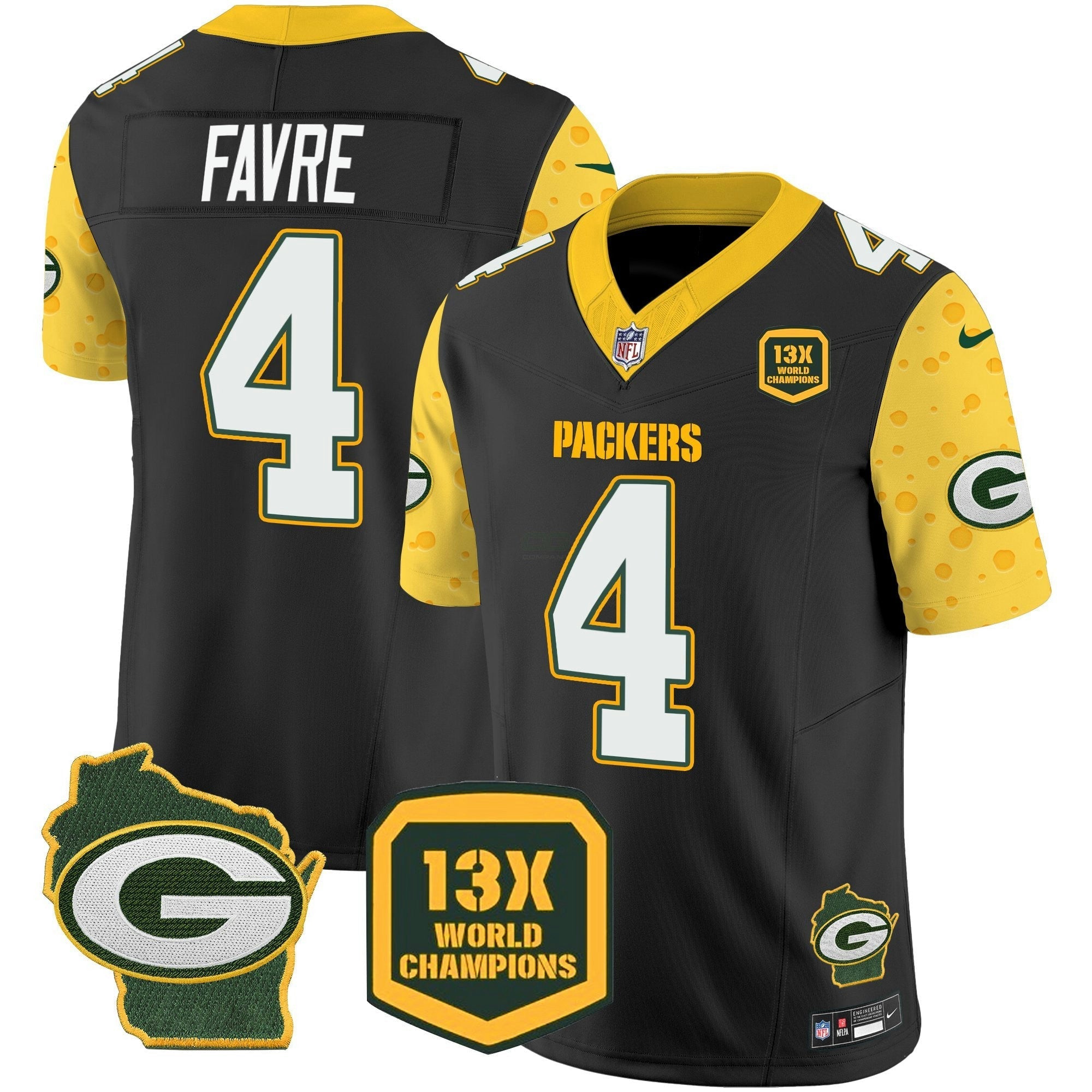 Camisa NFL Men’s Green Bay 2025 Cheese Vapor Limited Jersey