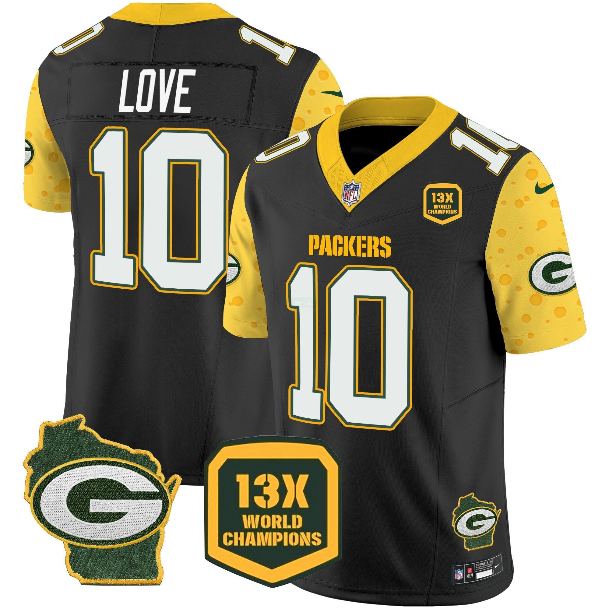 Camisa NFL Men’s Green Bay 2025 Cheese Vapor Limited Jersey