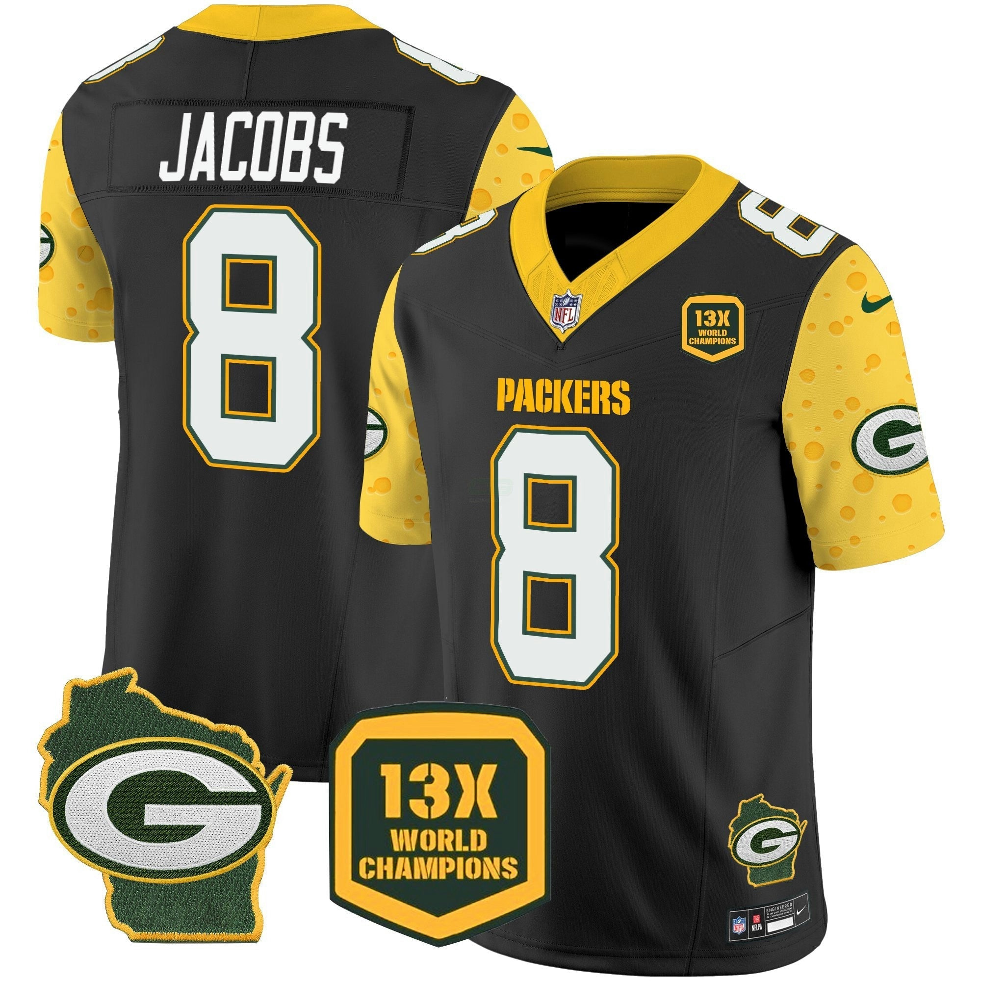 Camisa NFL Men’s Green Bay 2025 Cheese Vapor Limited Jersey
