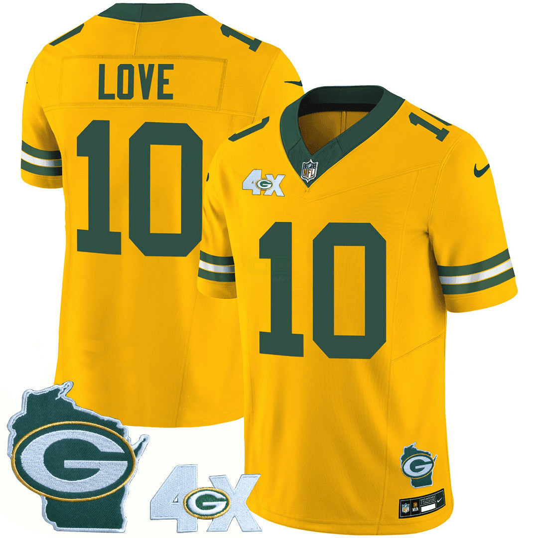 Camisa NFL Men’s Green Bay 4x Champs & Home Patch Vapor Jersey