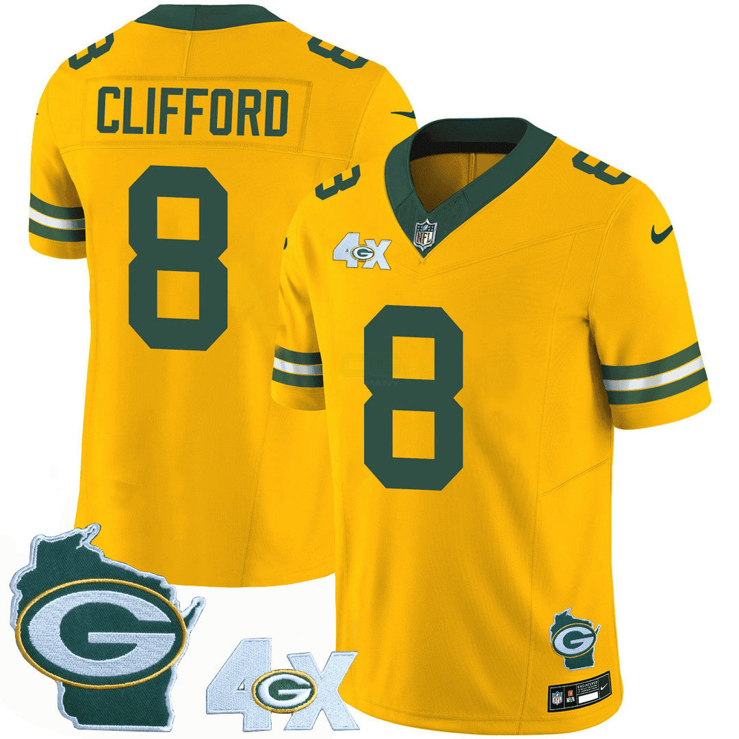 Camisa NFL Men’s Green Bay 4x Champs & Home Patch Vapor Jersey