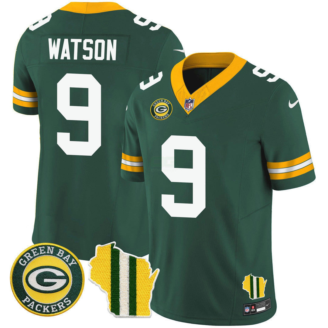 Camisa NFL Men’s Green Bay Wisconsin State Patch Vapor Limited Jersey – All Sttiched