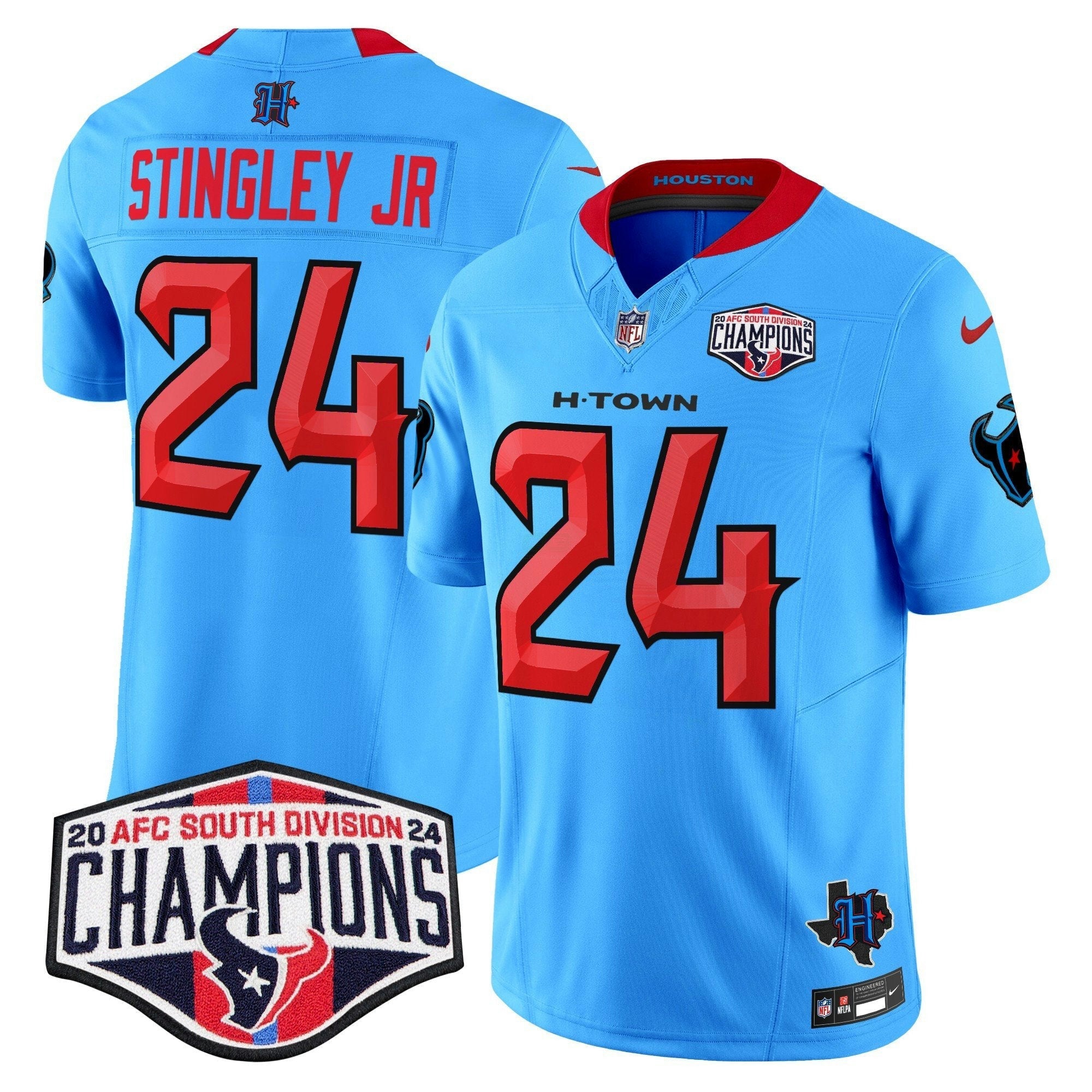 Camisa NFL Men’s Houston 2024 AFC South Division Champions Patch Vapor Limited Jersey