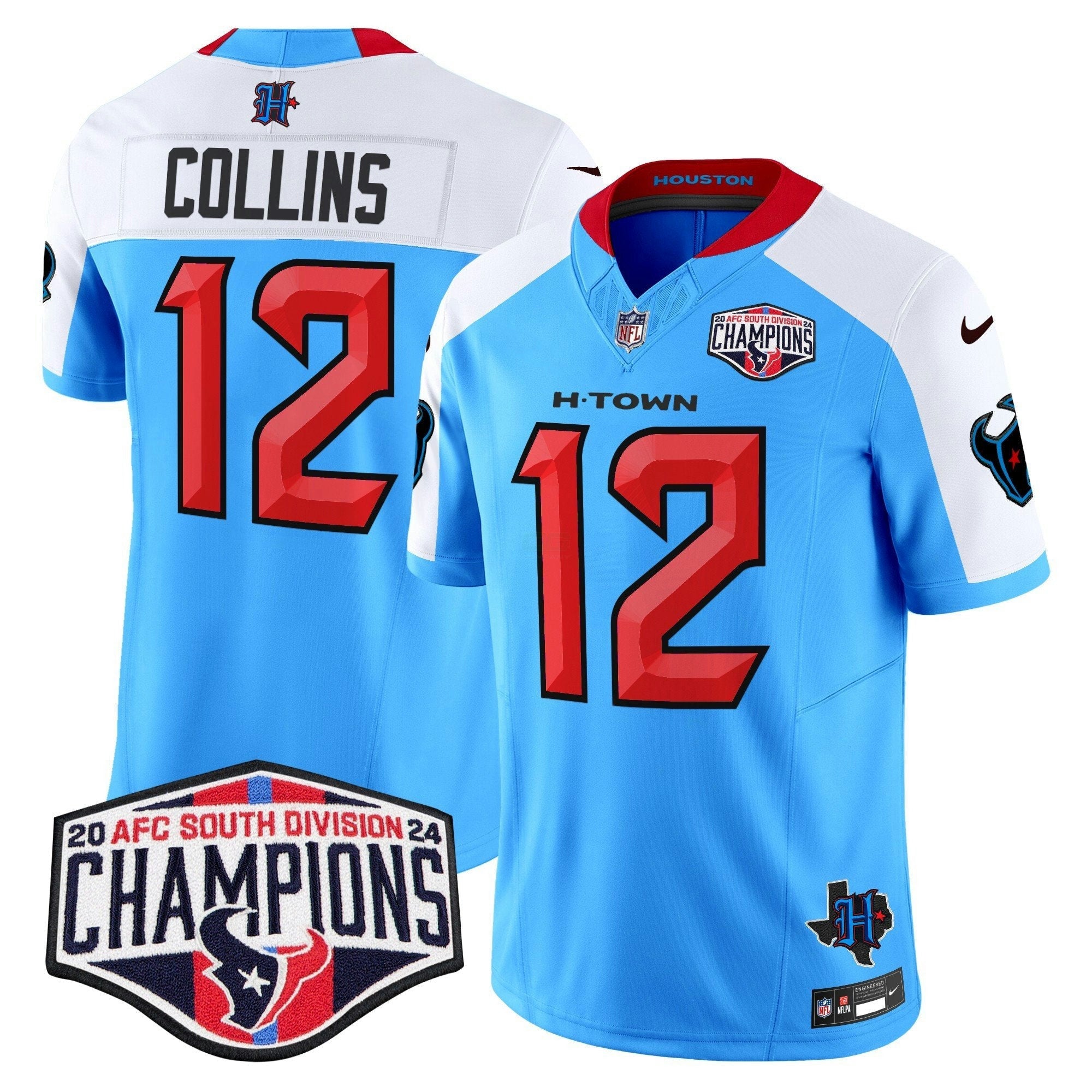 Camisa NFL Men’s Houston 2024 AFC South Division Champions Patch Vapor Limited Jersey