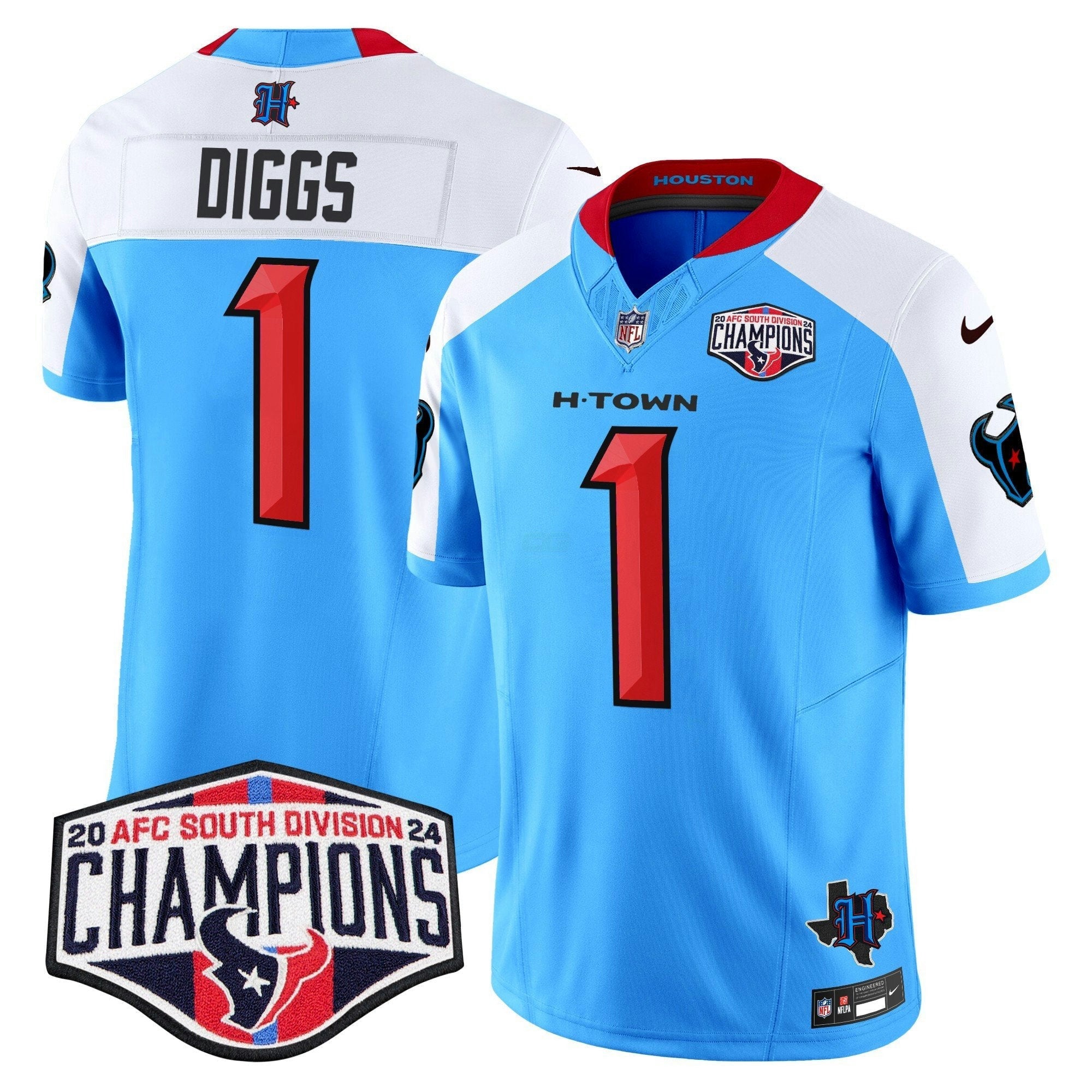 Camisa NFL Men’s Houston 2024 AFC South Division Champions Patch Vapor Limited Jersey