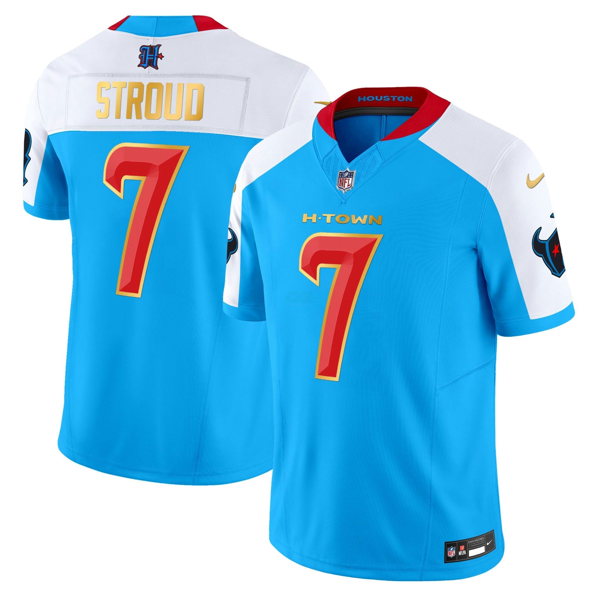 Camisa NFL Men’s Houston 2024 Dourada Trim Vapor Limited Jersey