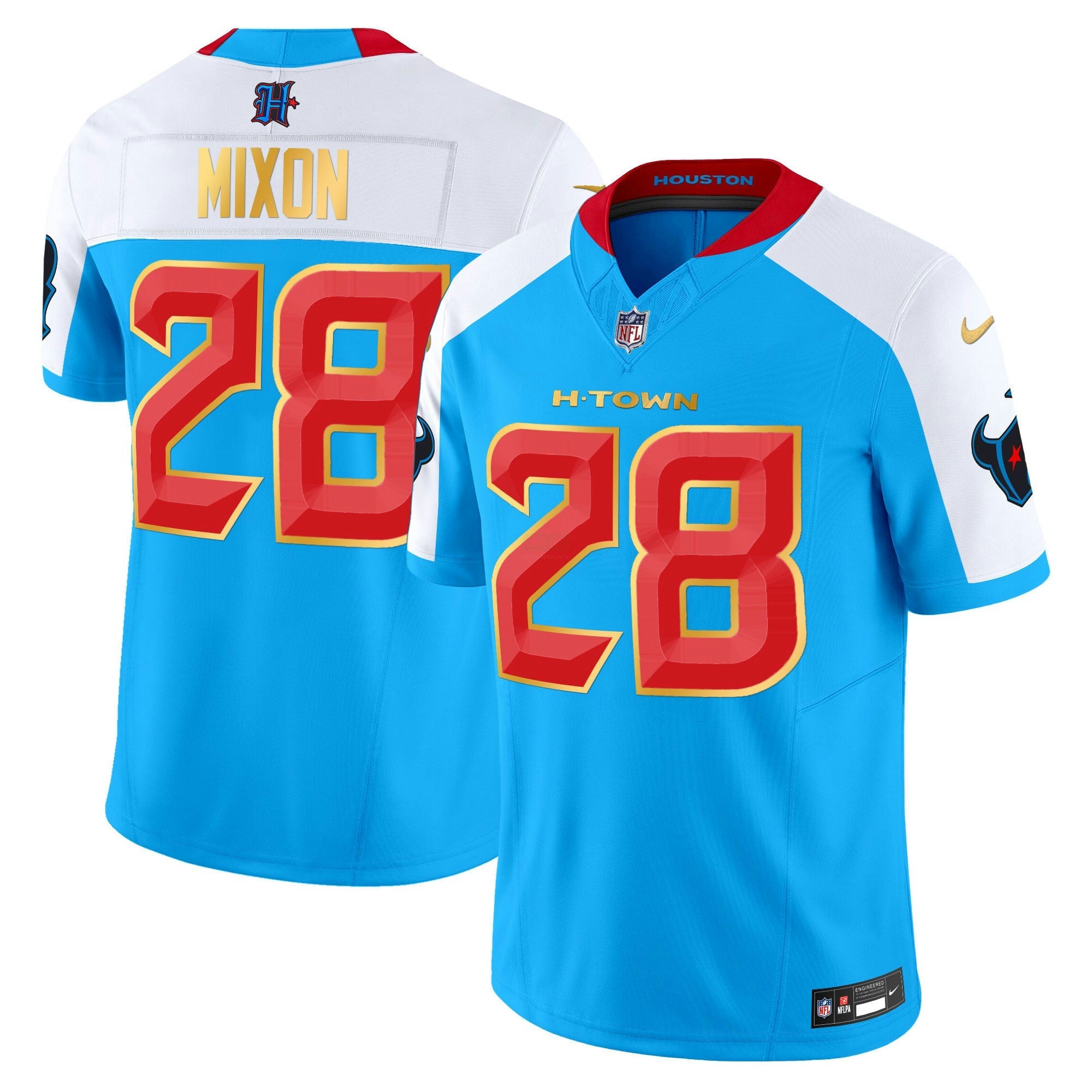 Camisa NFL Men’s Houston 2024 Dourada Trim Vapor Limited Jersey