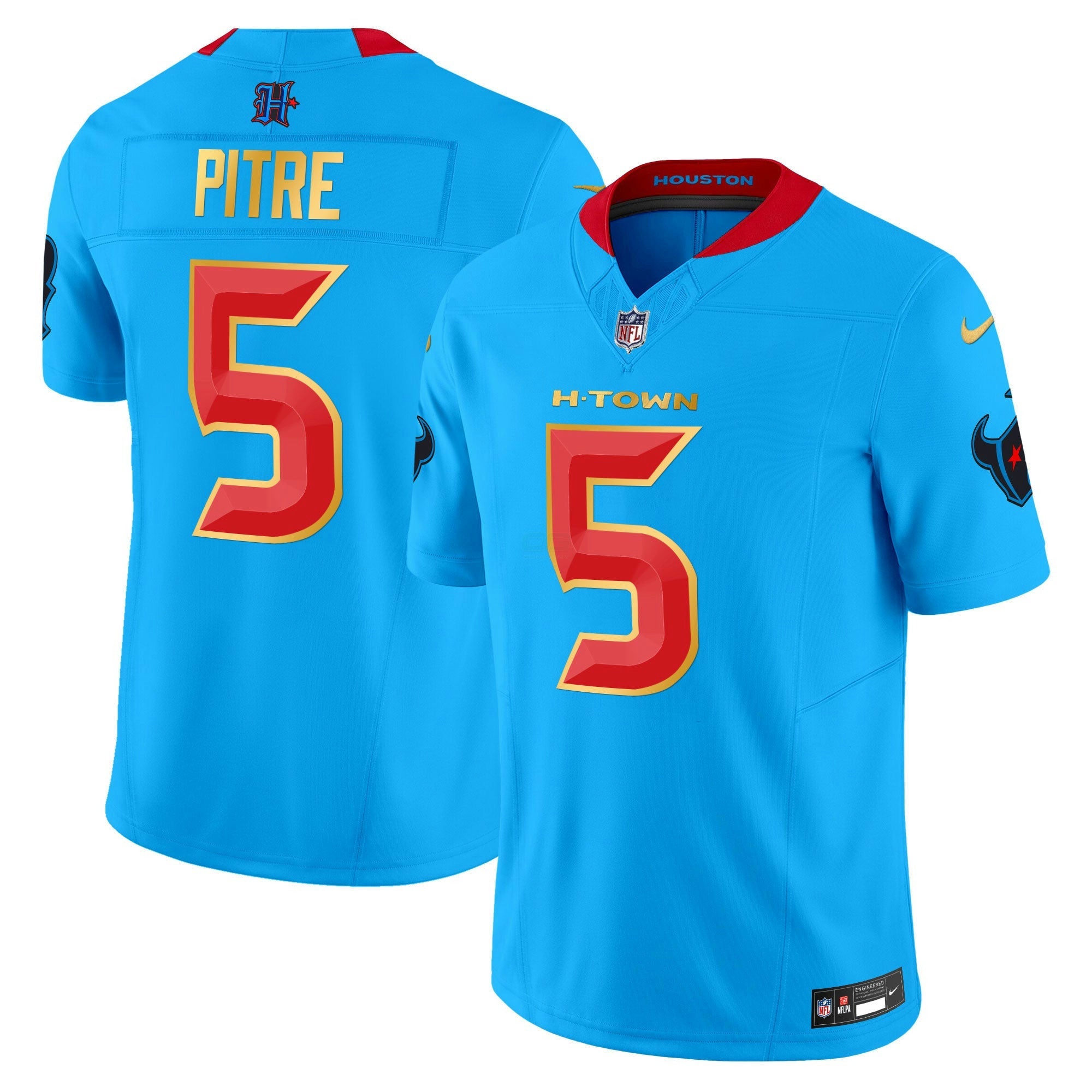 Camisa NFL Men’s Houston 2024 Dourada Trim Vapor Limited Jersey